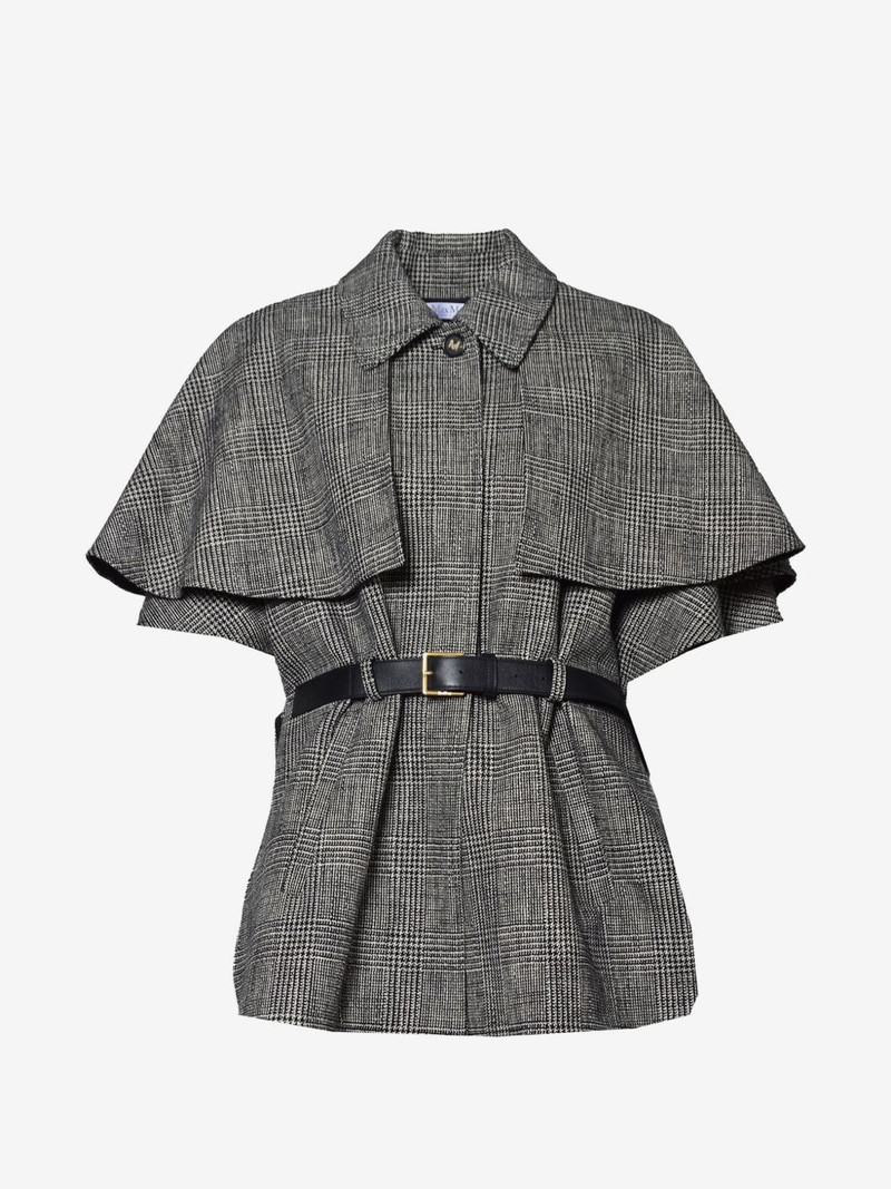 Pavetta Prince of Wales check belted cape 1