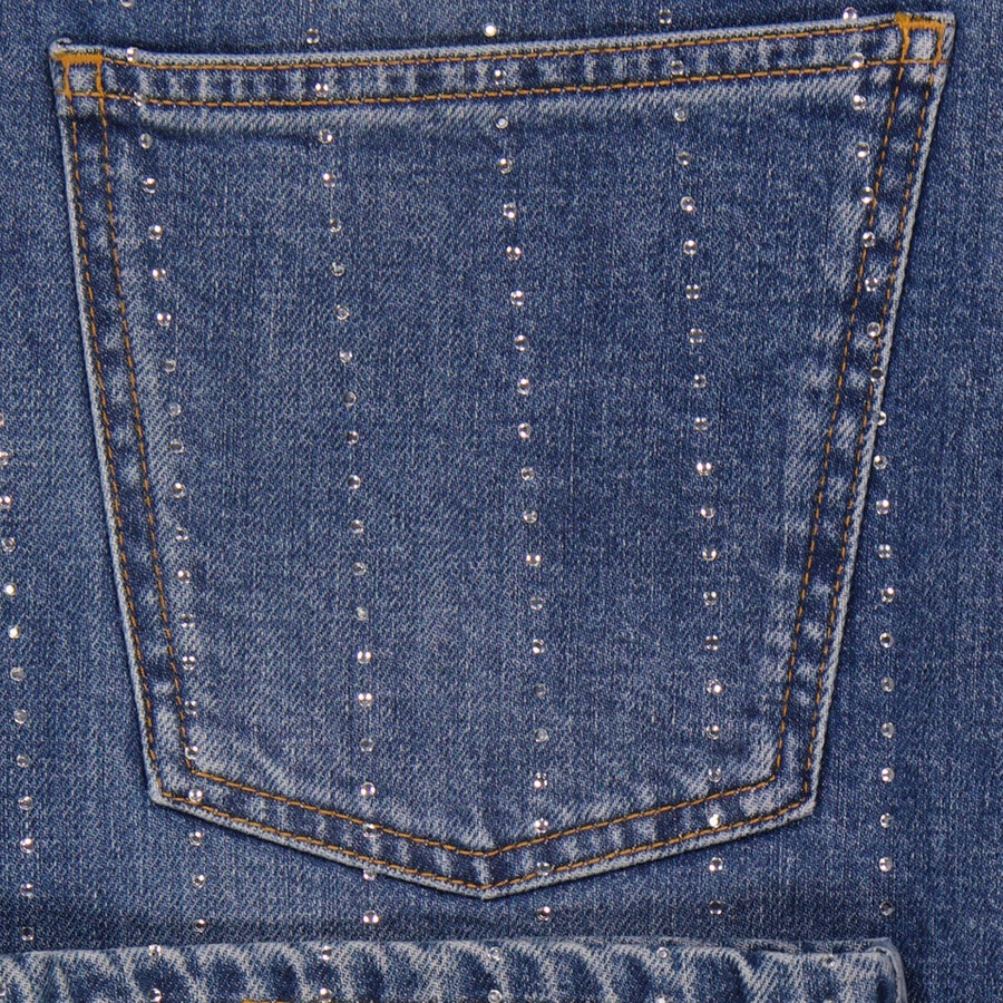 Stella Mccartney Rhinestone-Embellished Straight Leg Denim Jeans - 7
