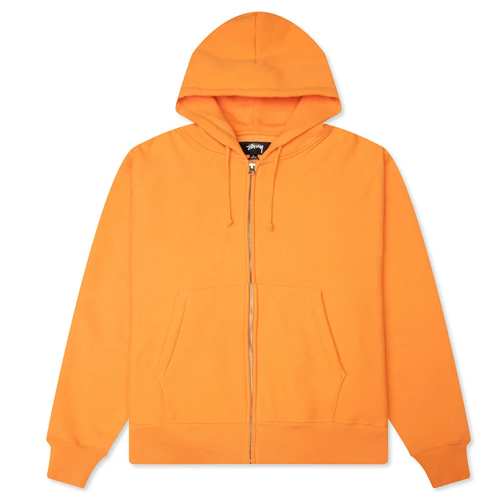 BASIC DIAMOND ZIP HOODIE - TANGERINE - 1
