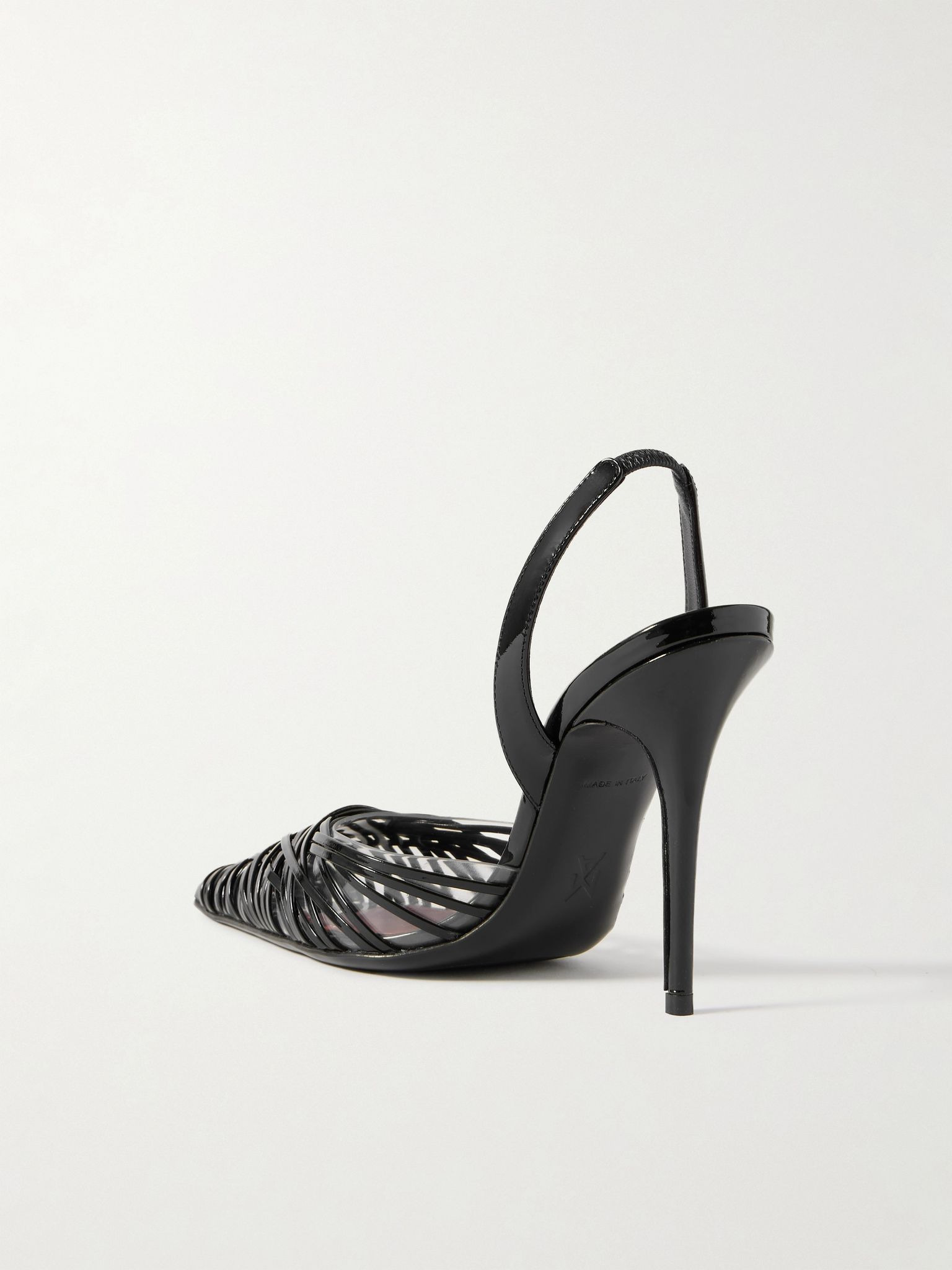 Lori Sling patent-leather and PVC slingback pumps Black - 3