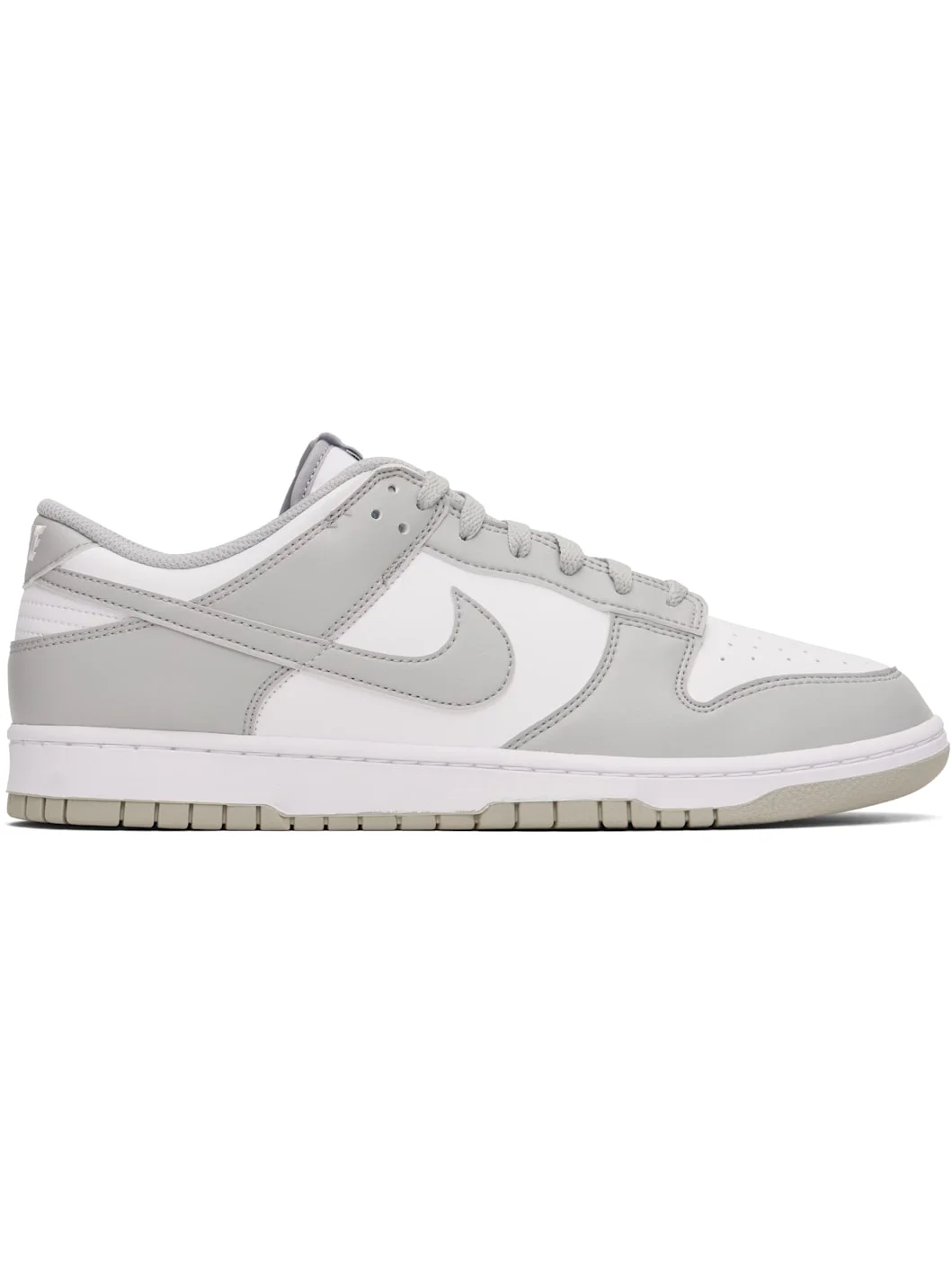 White & Gray Dunk Low Retro Sneakers - 1