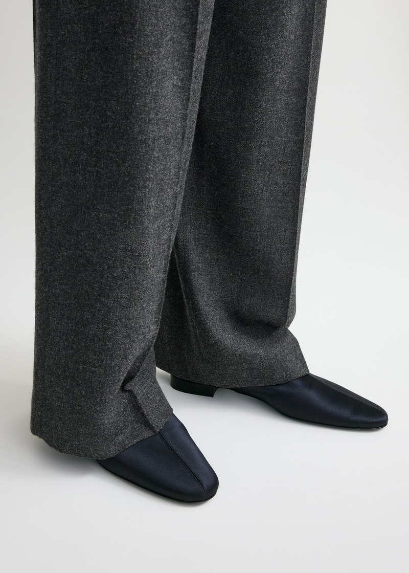 Satin ankle boots navy 3