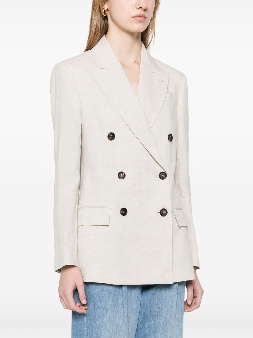 lurex-detailing blazer - 3