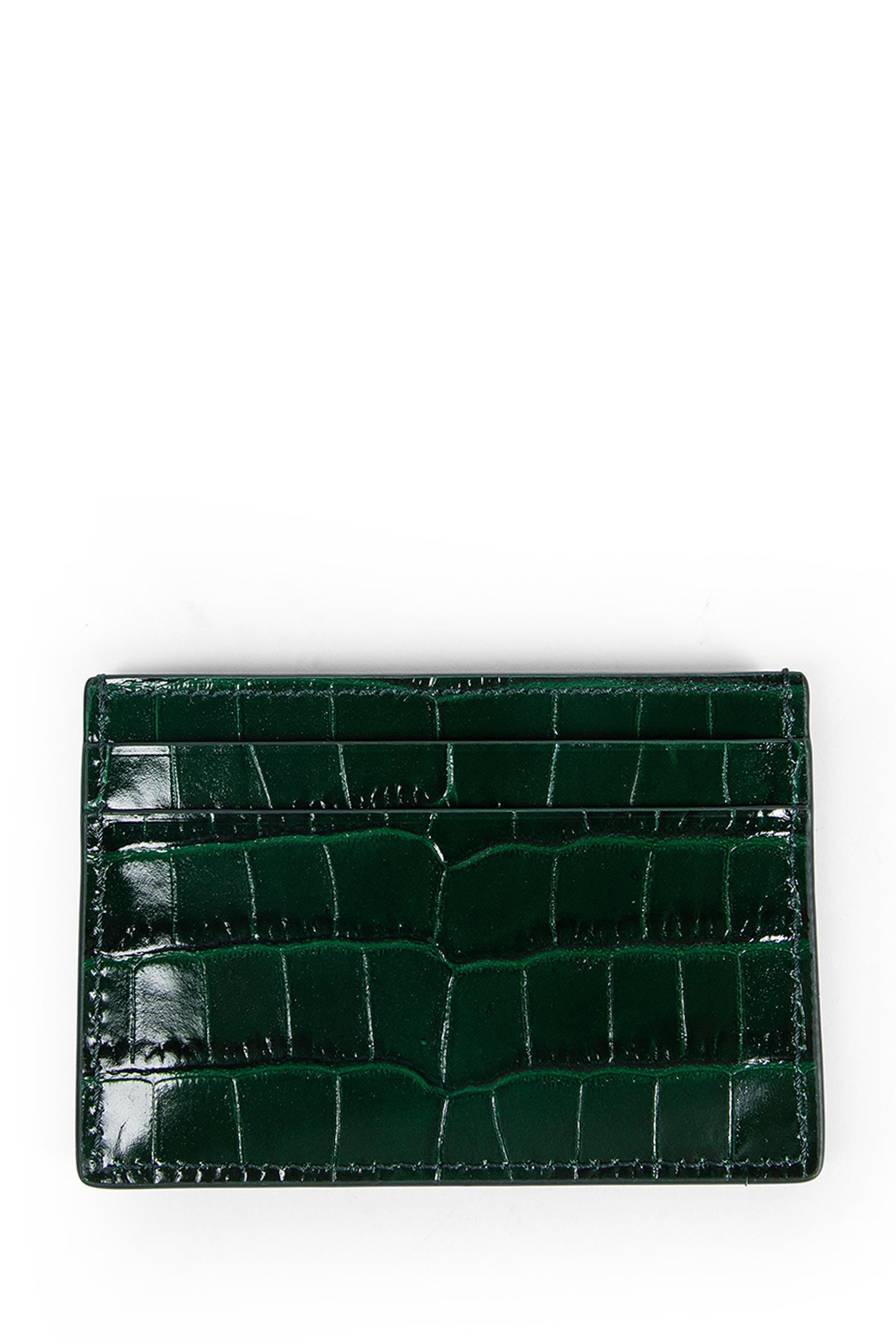Shiny Stamped Croc Print Card Holder - 2