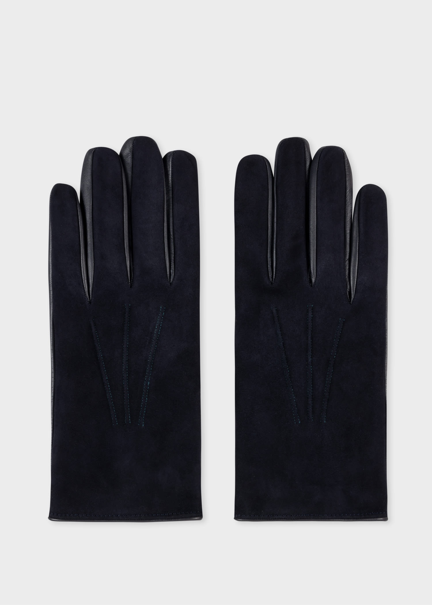 Leather Contrast Gloves - 1