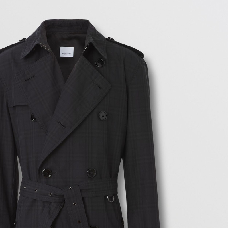 Check Cotton Trench Coat 8