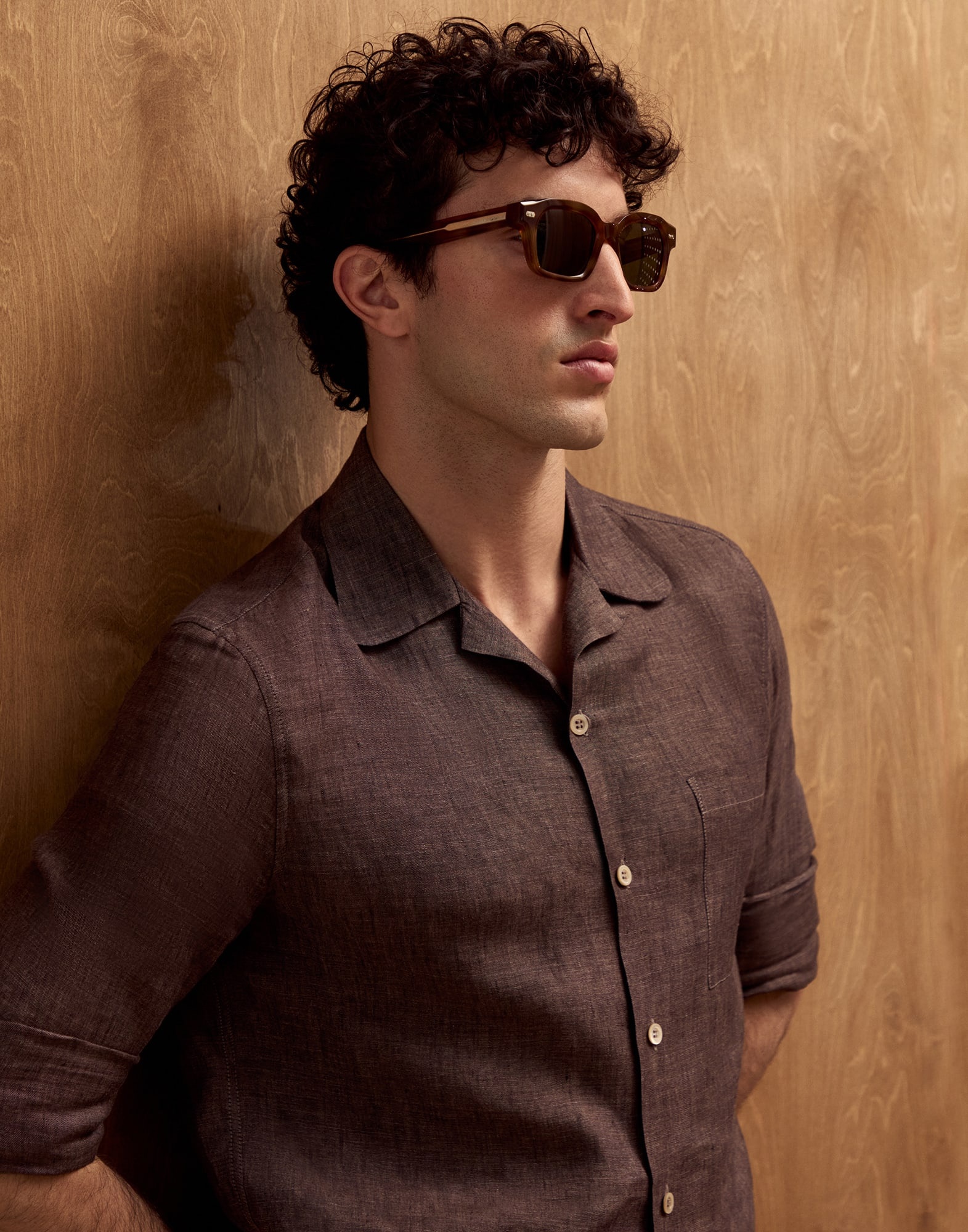 Jared acetate and 18k gold-plated sunglasses with polarized lenses - 4