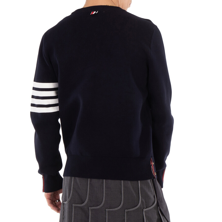 Thom Browne Milano Four Bar Stripe Crew Knit Pullover - 3