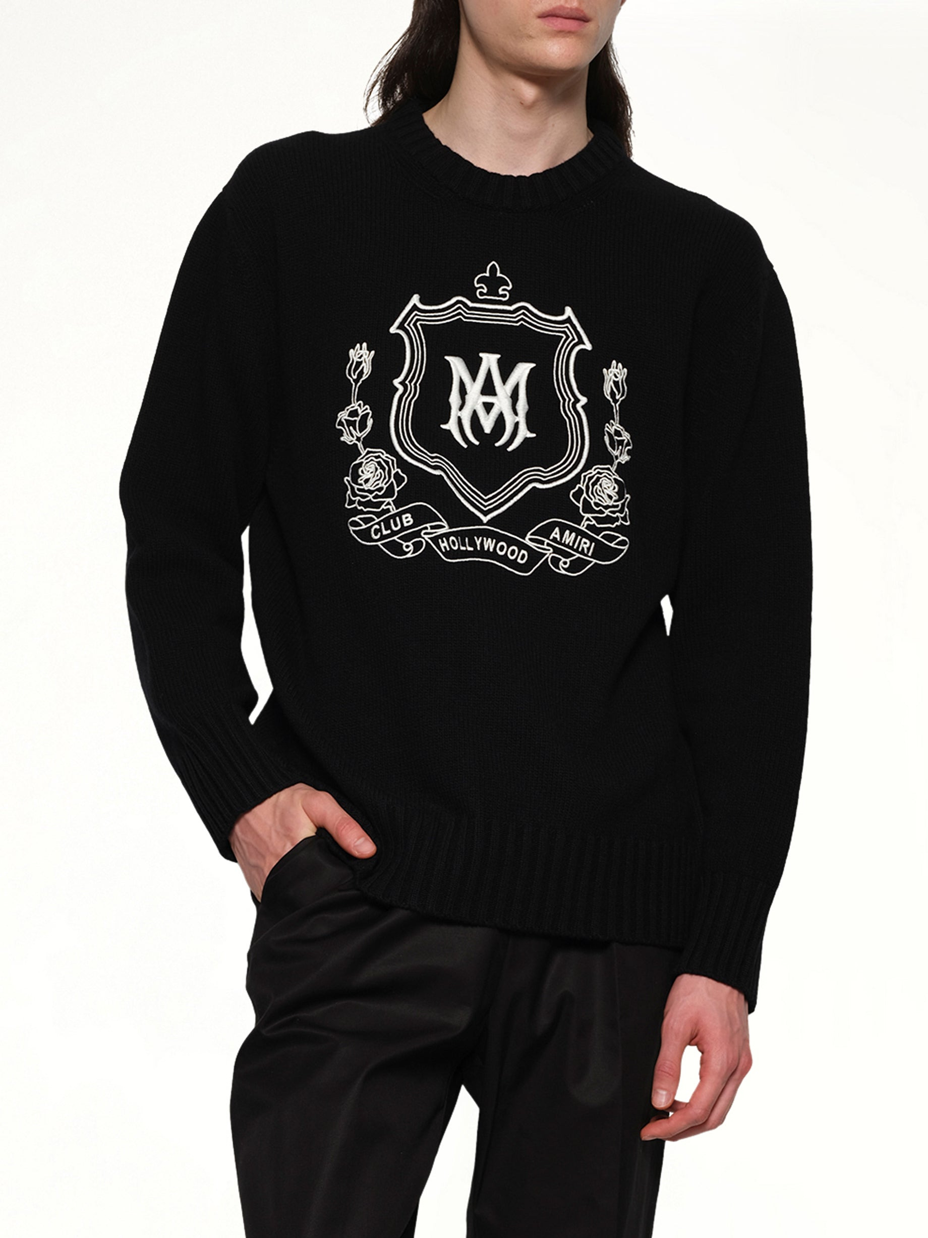 MA Crest Crewneck in Black - 6
