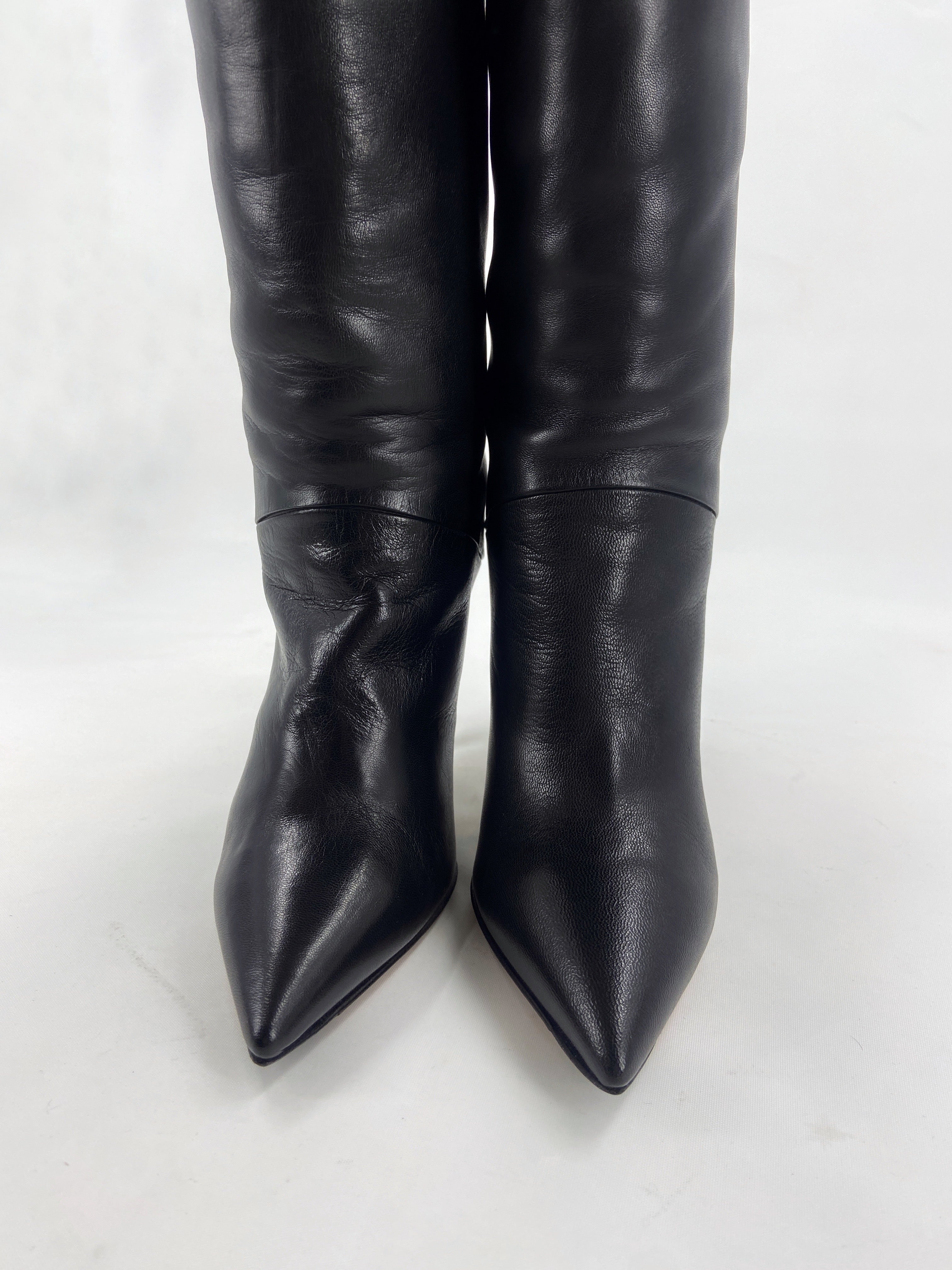 Céline - Céline Phoebe Philo Thigh High Leather Heels Boots 36.5 - 5