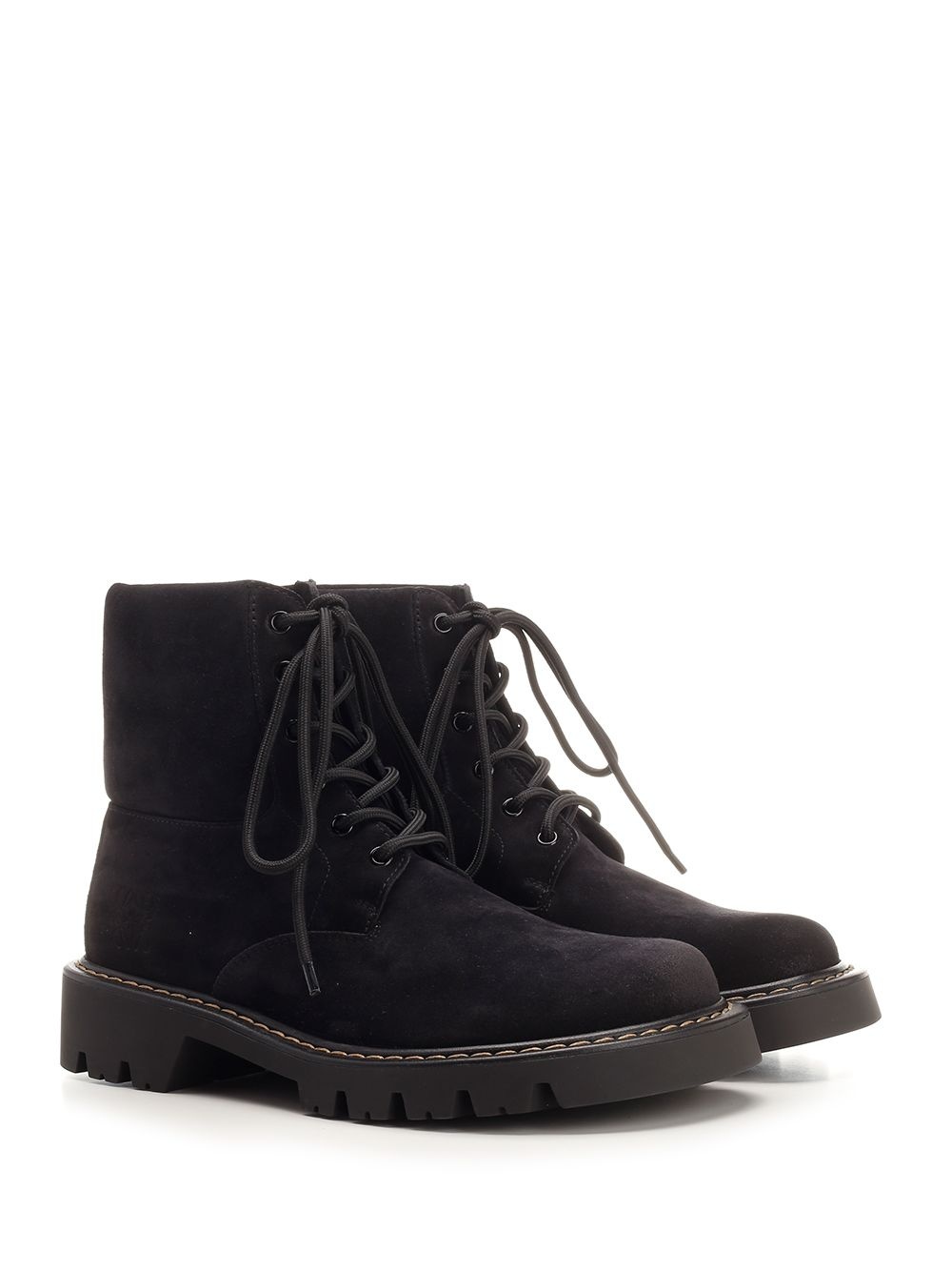 Sierra Combat Ankle Boot In Suede Boots Black - 2