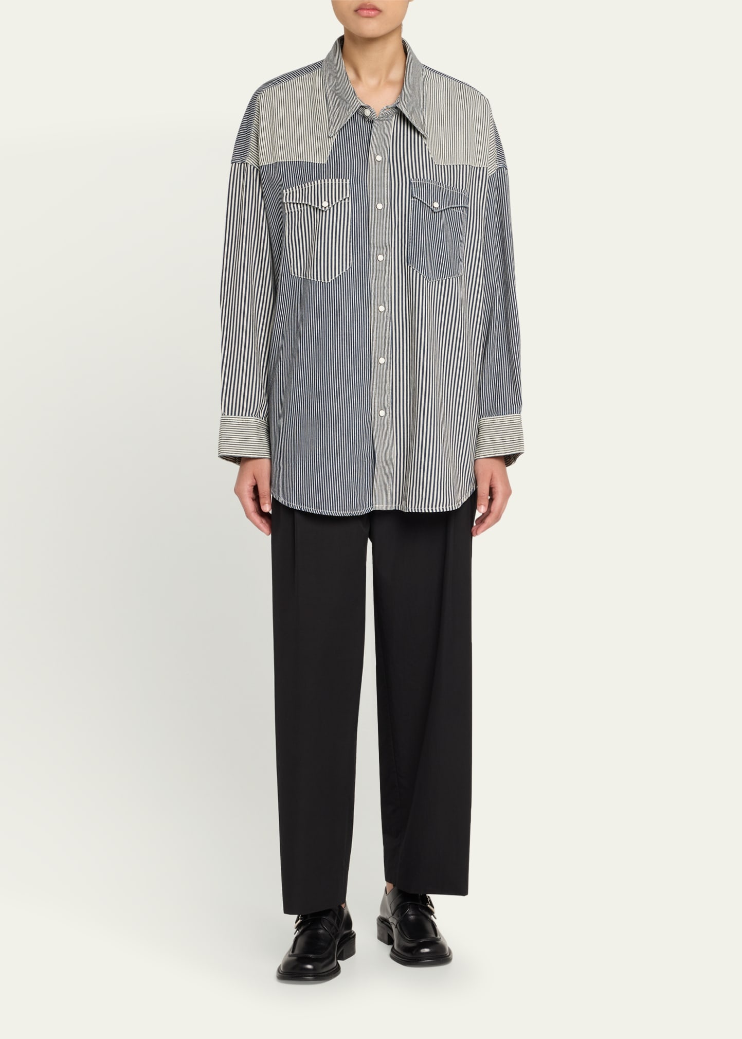 Oversized Denim Cowboy Shirt - 2