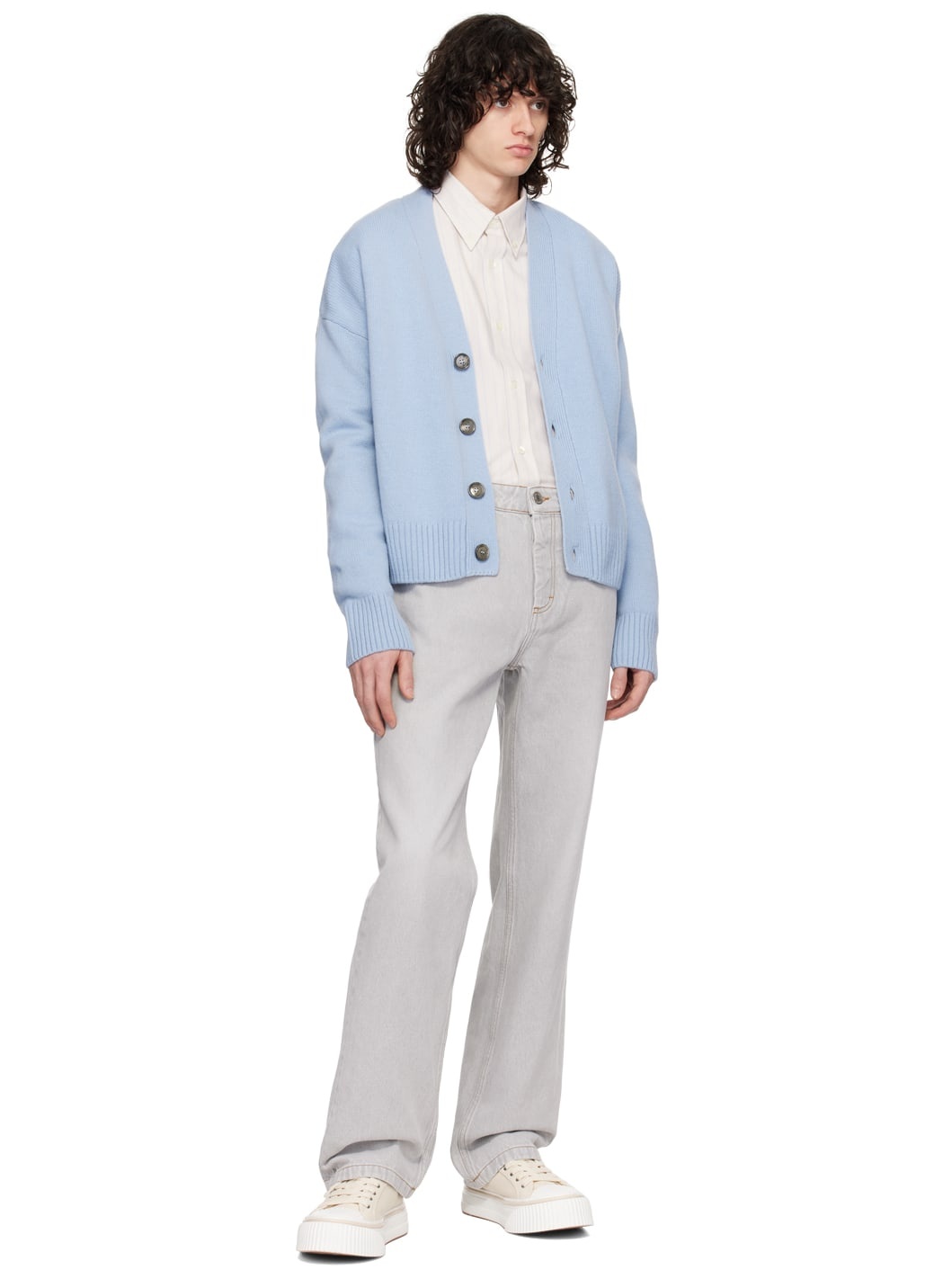 Blue & Off-White Embroidered Shirt - 4