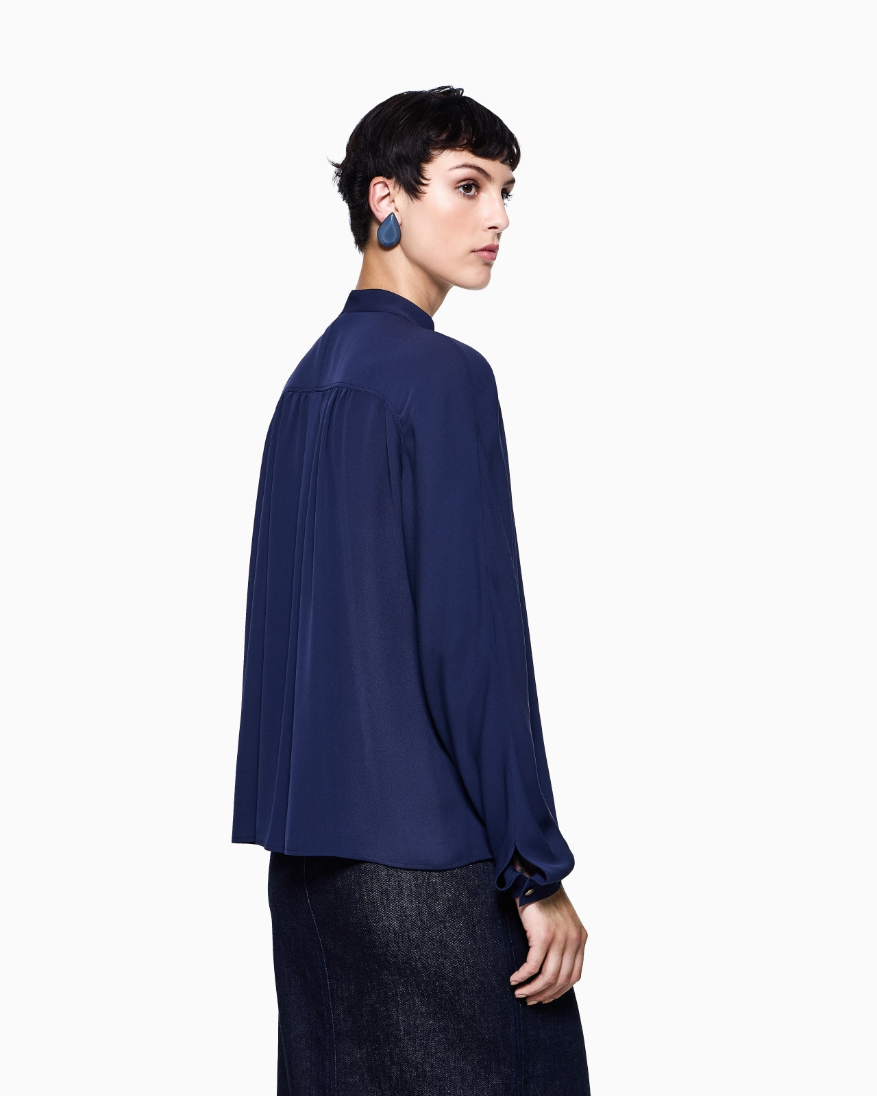 DENIM COLLECTION TRIPLE SILK GEORGETTE SHIRT - 3