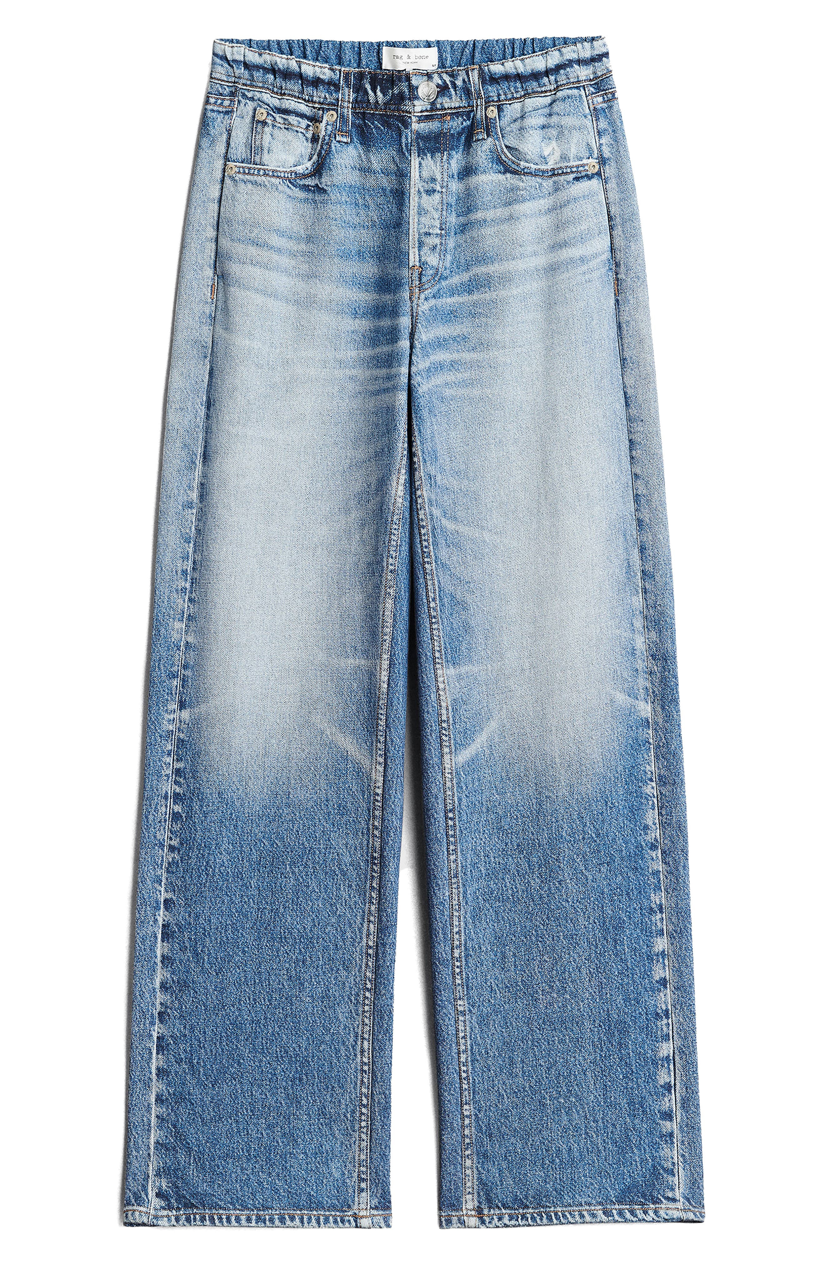 rag & bone Miramar Wide Leg Cotton Terry Sweatpant Jeans in Noosa at Nordstrom - 4