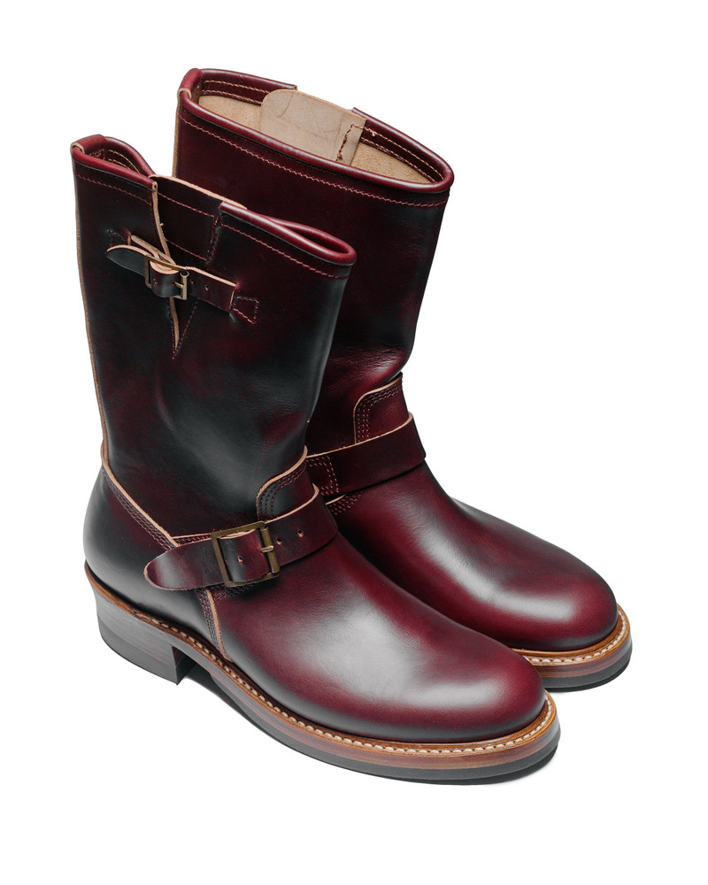 JOHN LOFGREN Wabash Engineer Boots Horween CXL Burgundy outlook