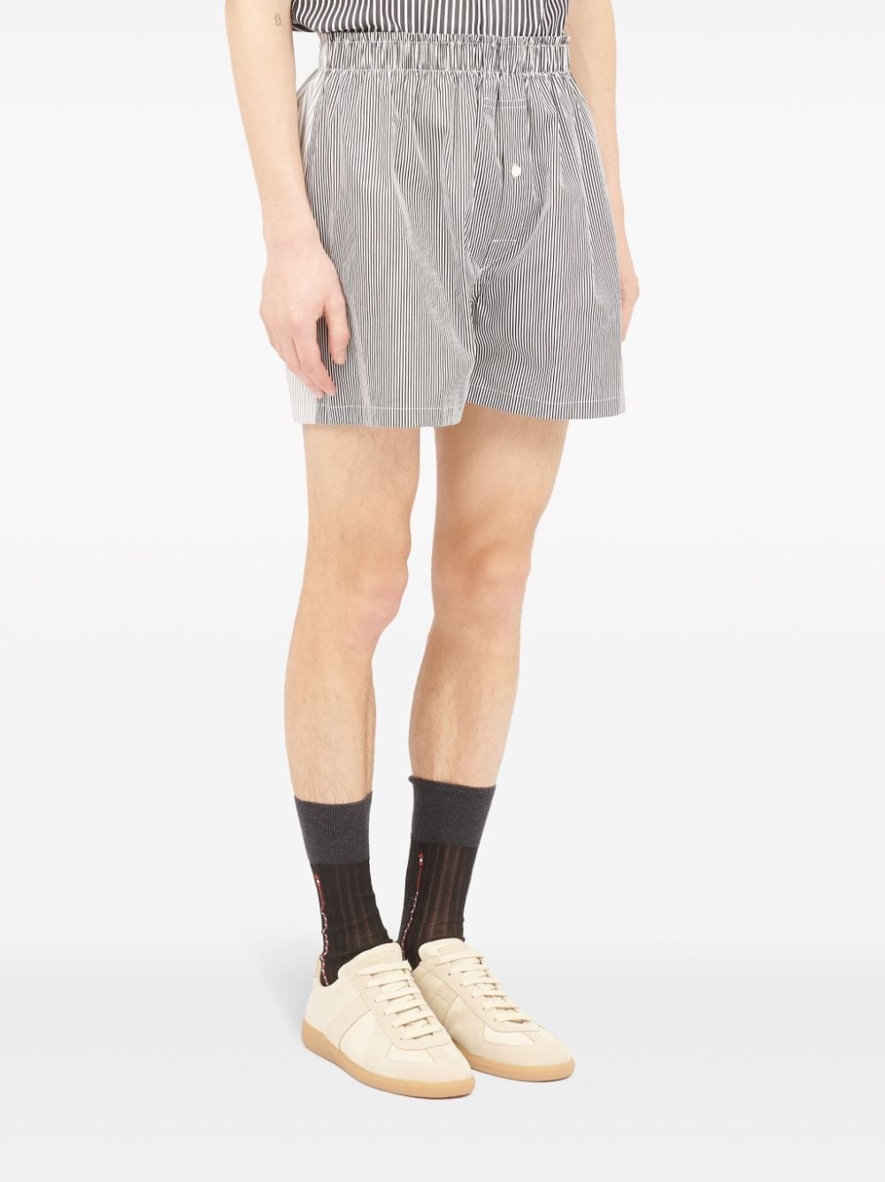 stripe-print elastic-waist shorts - 3