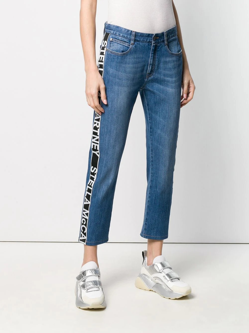 logo tape jeans - 3