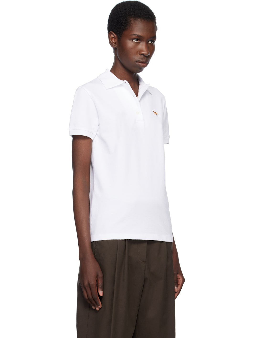 White Baby Fox Patch Regular Polo - 2