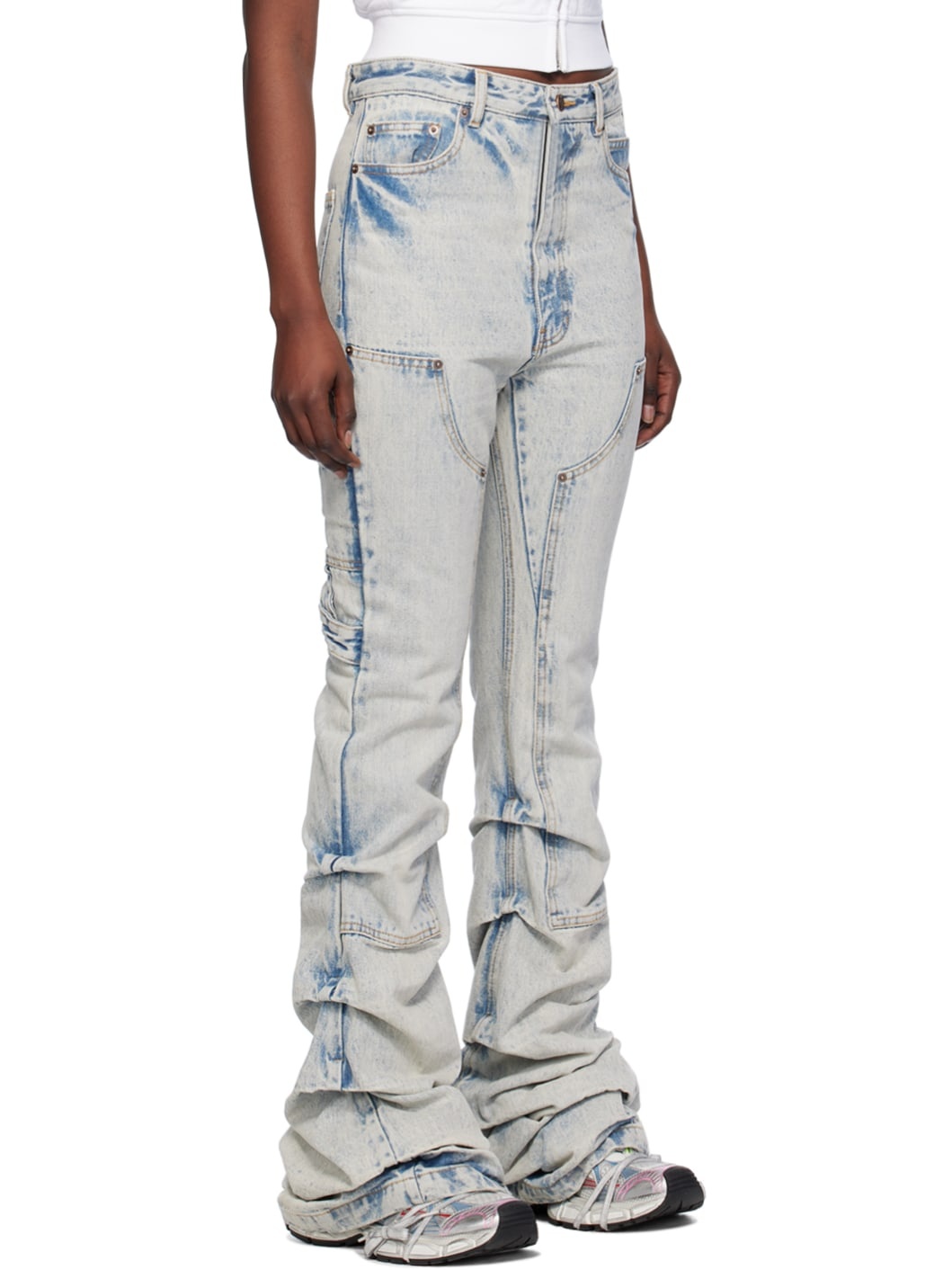 Blue Wrinkled Jeans - 2