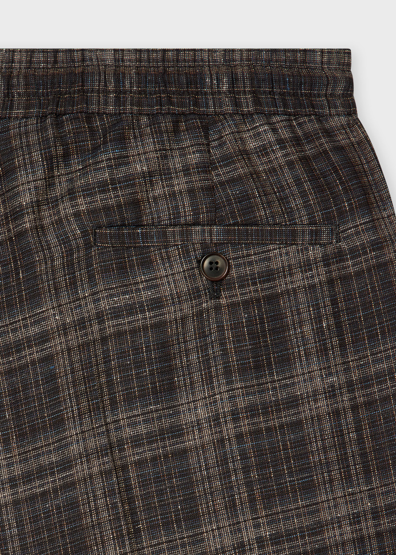 Brown and Navy Check Silk-Wool Suit 5