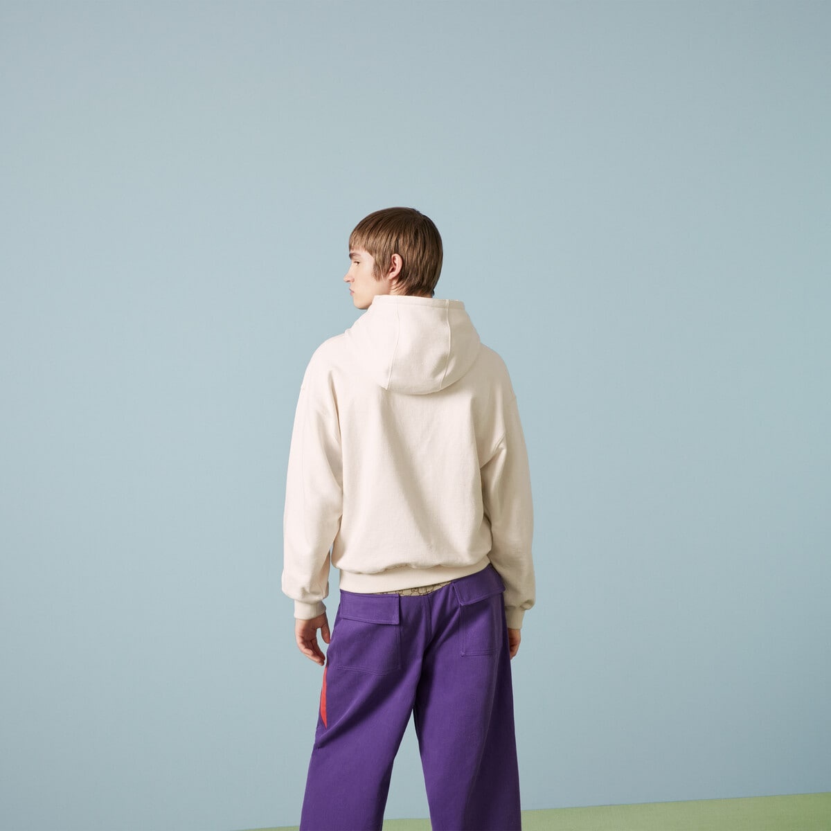 Felted cotton sweatshirt with patch - 6