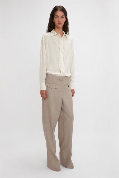 Victoria Beckham Asymmetric Ruffle Blouse In Ivory outlook