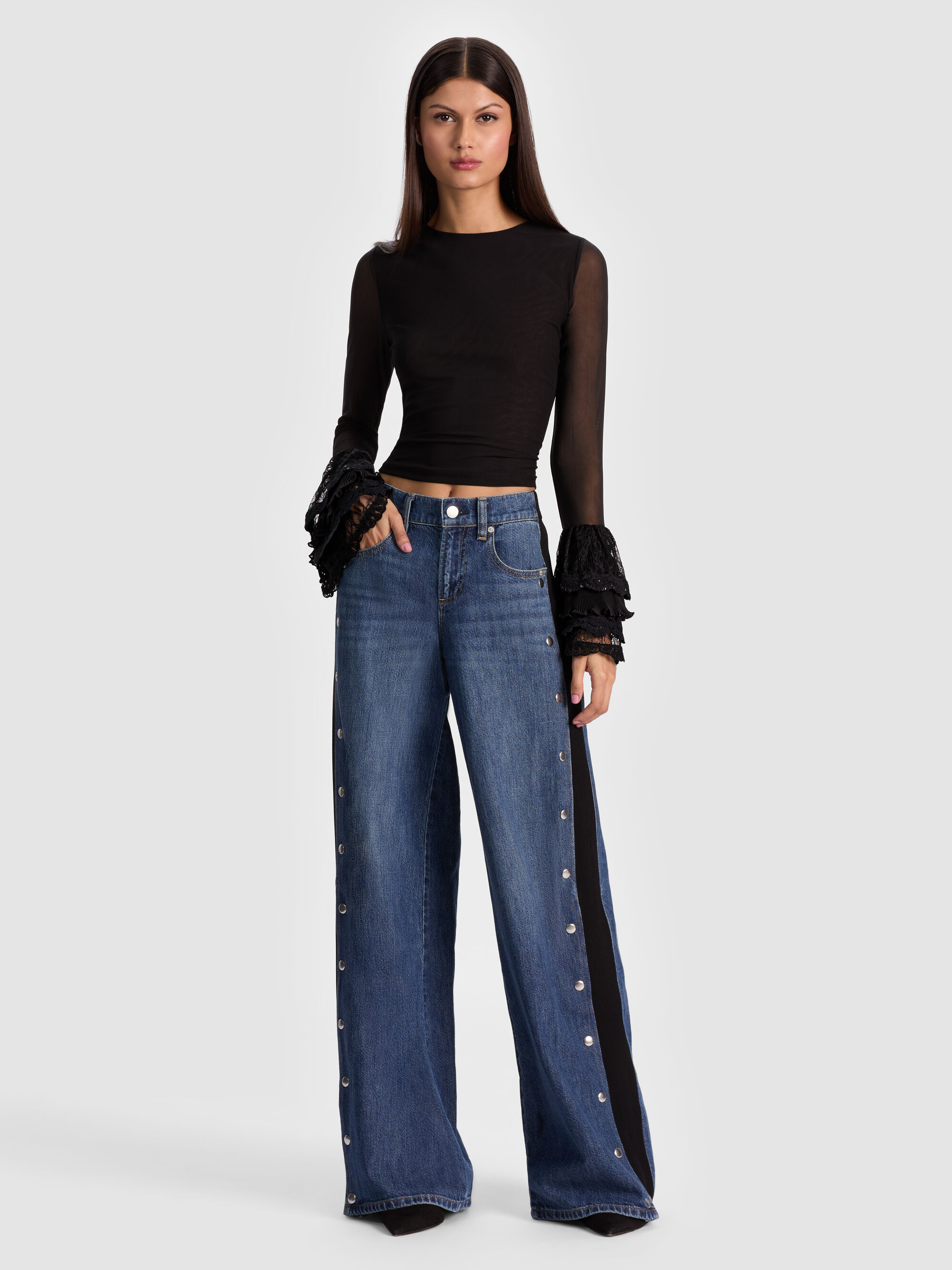 DELAINA TOP WITH RUFFLE CUFF - 3