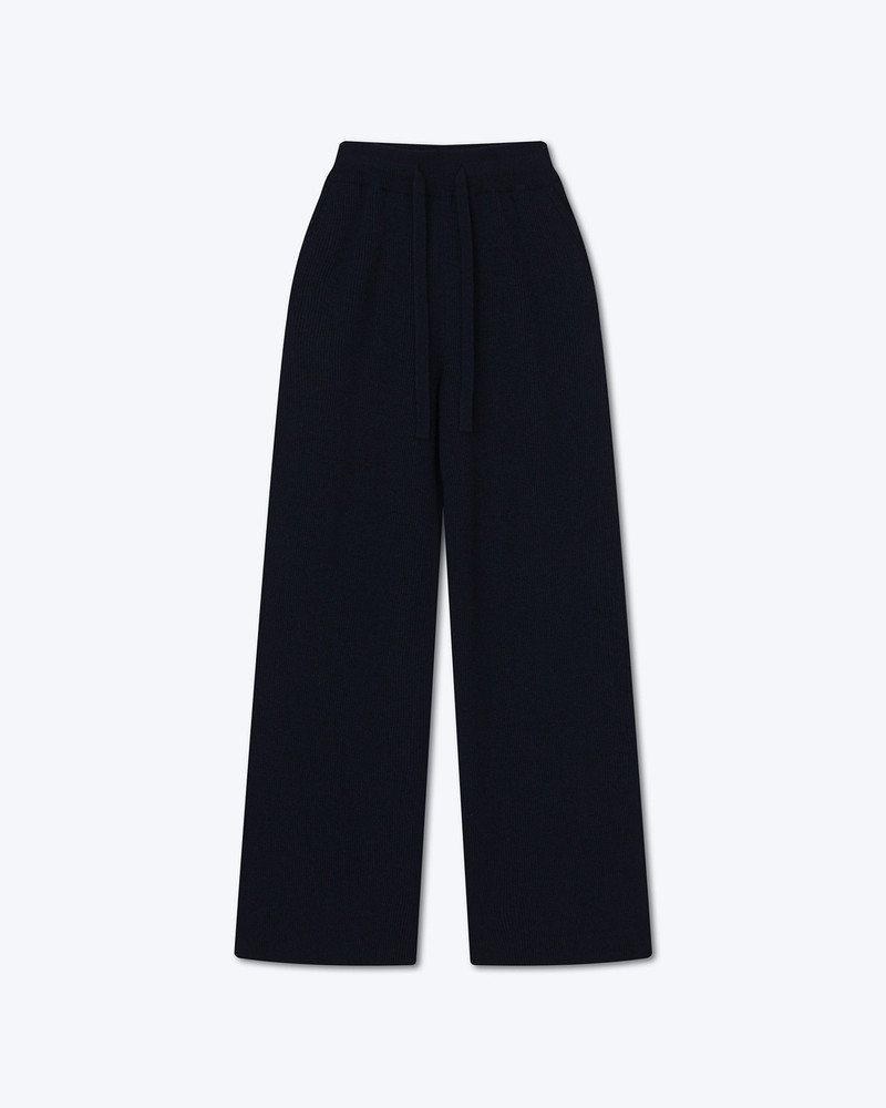 ONI - Knitted straight-leg pants - Navy 1