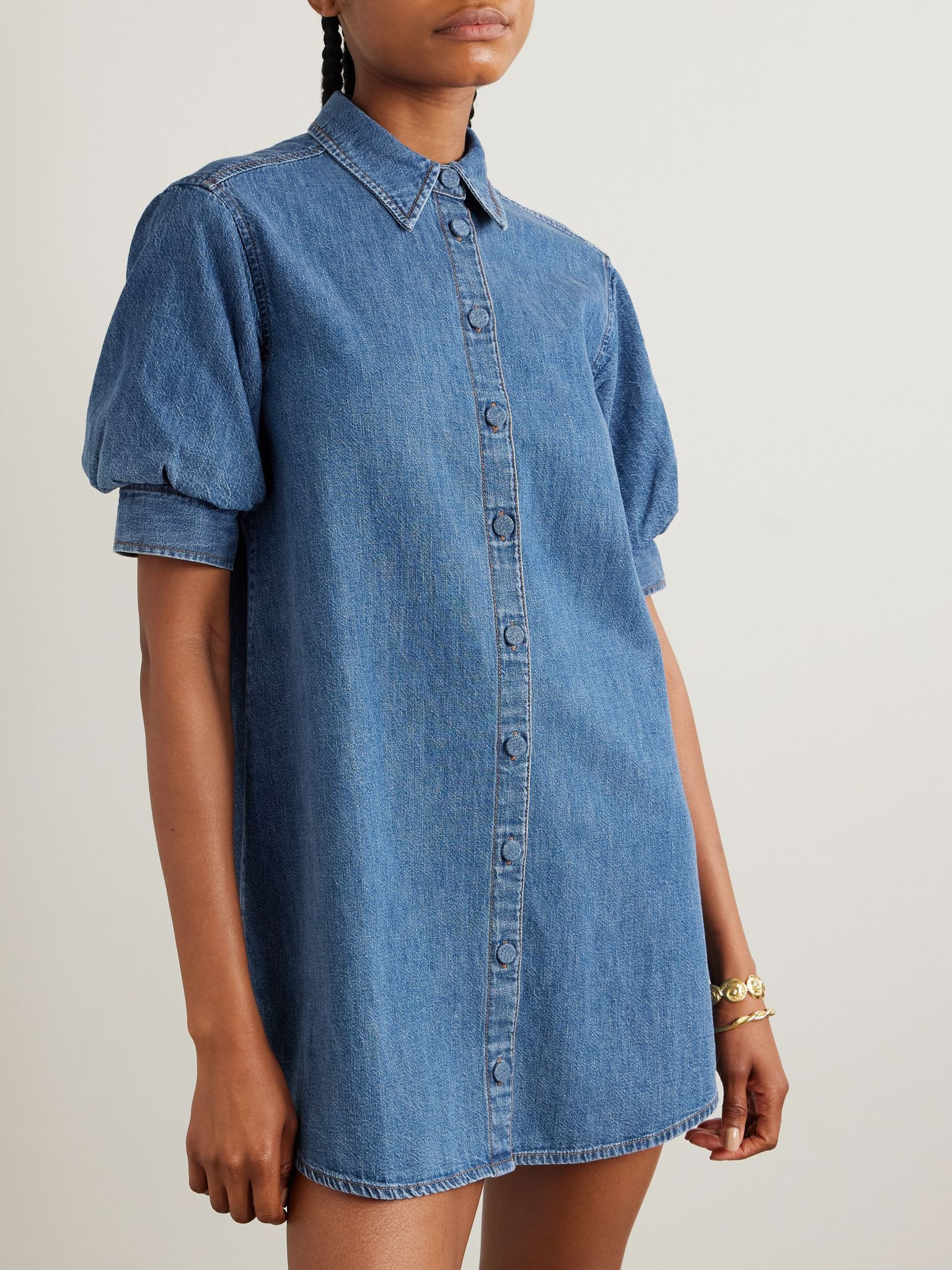 The Play denim mini shirt dress Dark denim - 3