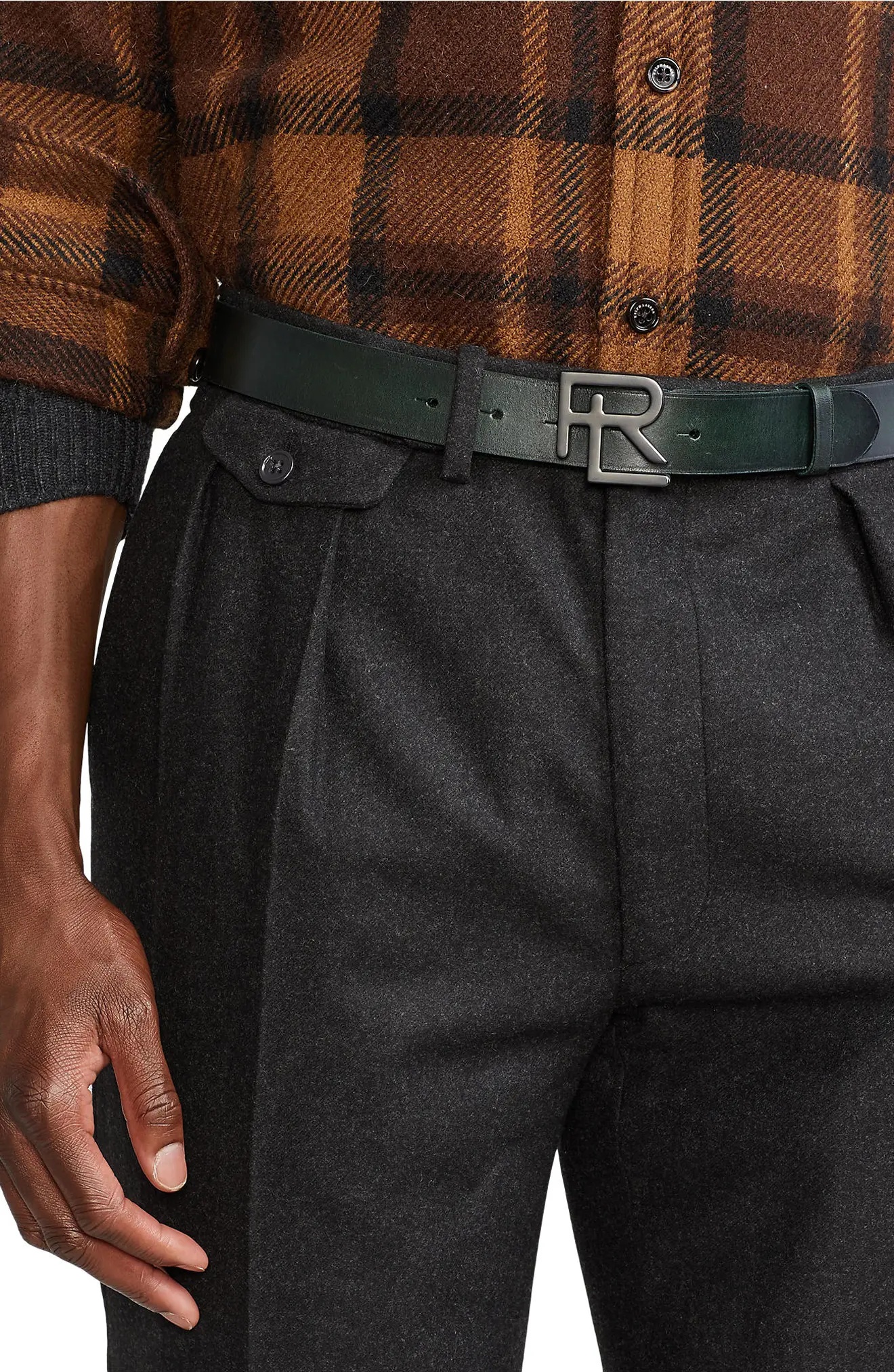 RL Buckle Leather Belt - 5