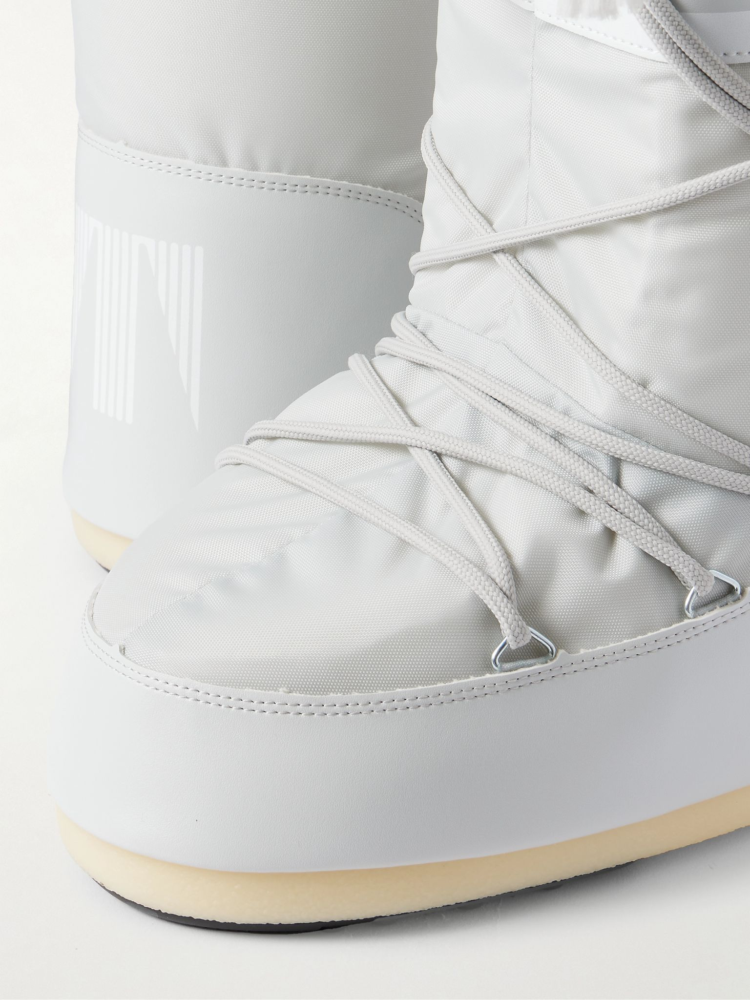 Icon shell and faux leather snow boots Light gray - 4