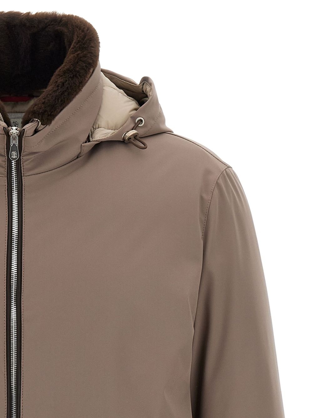 detachable-hood quilted padded jacket - 3