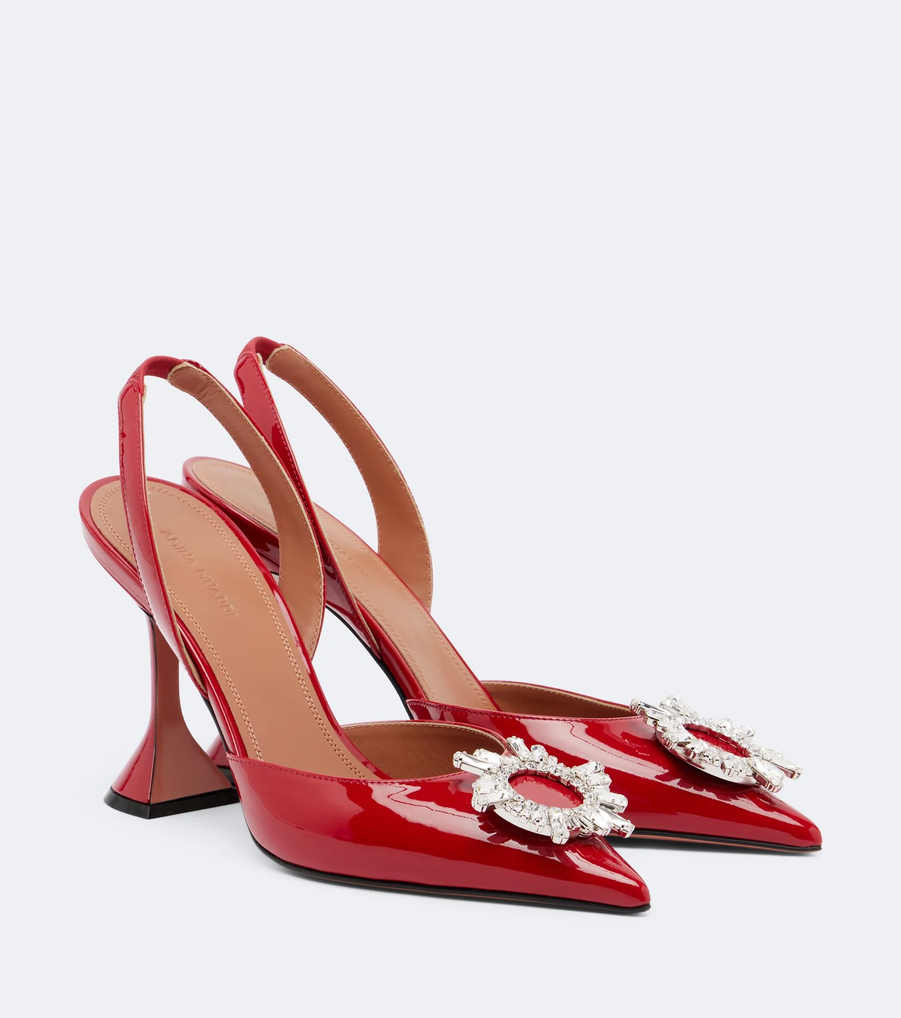 Begum embellished leather slingback pumps - 1