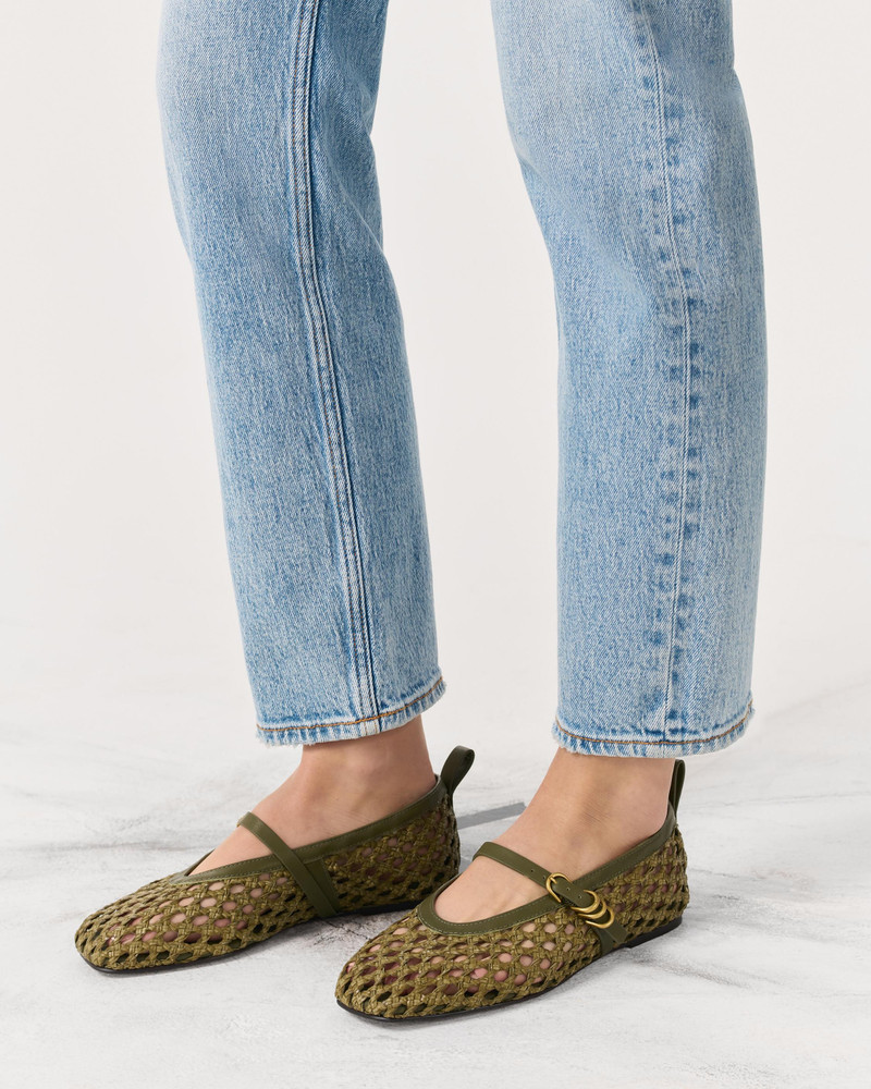 rag & bone Spire Woven Faux Leather Mary Jane Shoes outlook