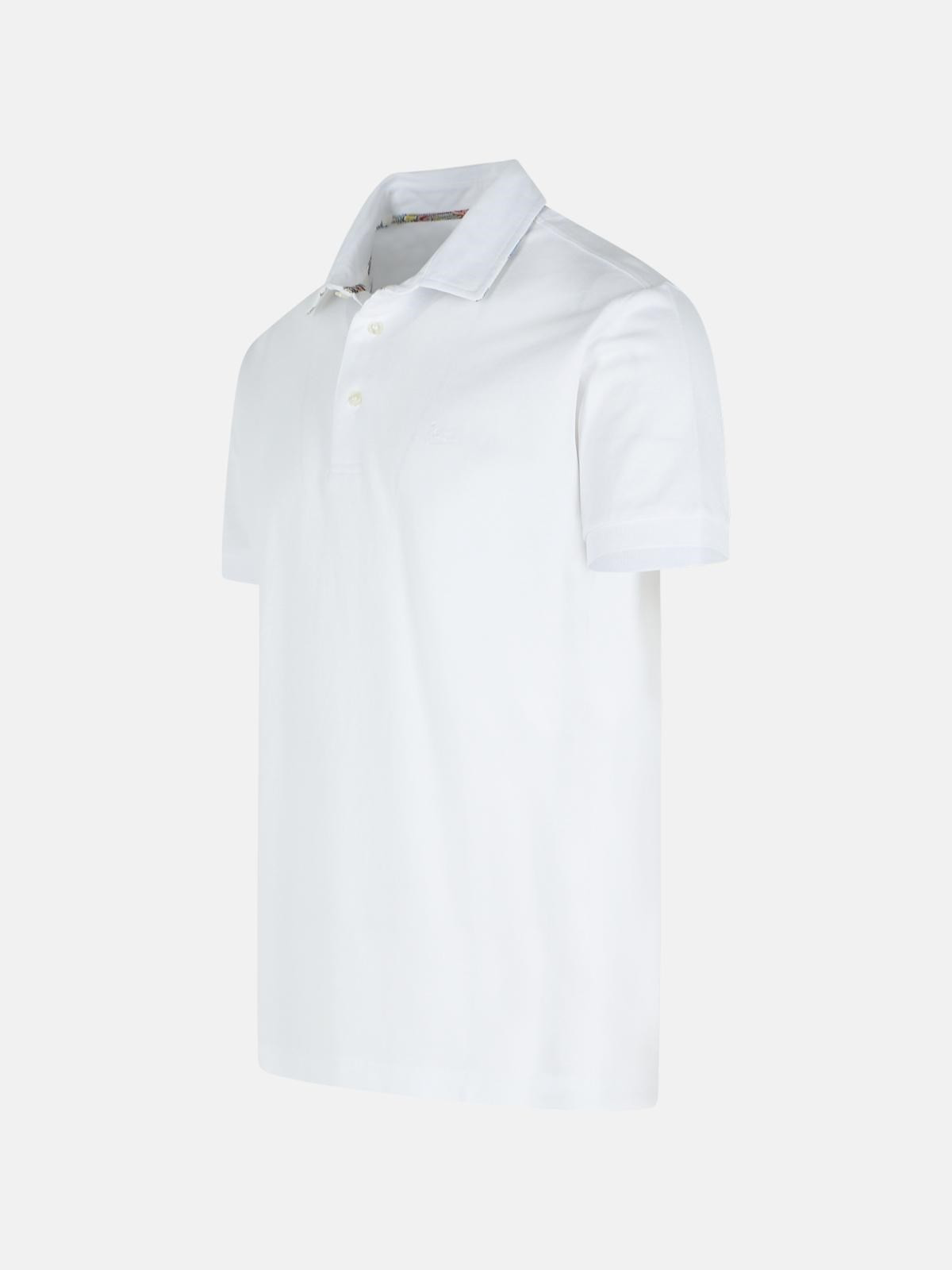 'ROMA' WHITE COTTON POLO SHIRT - 2