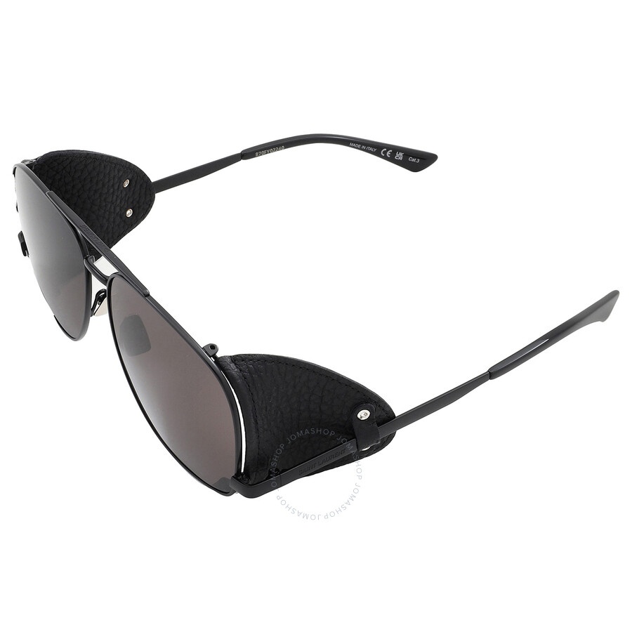 Saint Laurent Black Pilot Men's Sunglasses SL 653 LEON LEATHER SPOILER 002 59 - 4