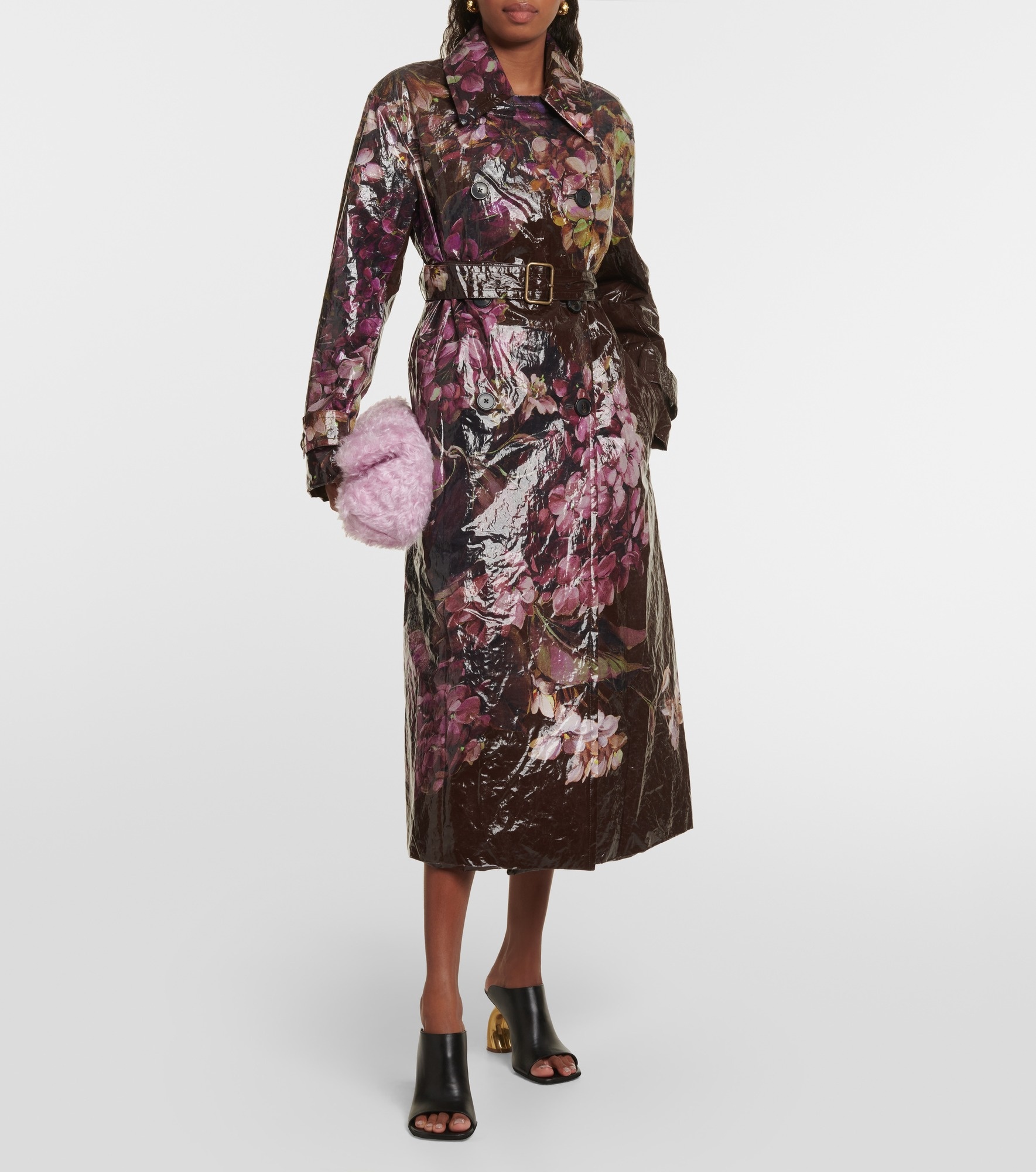 Ronas floral coated trench coat - 7