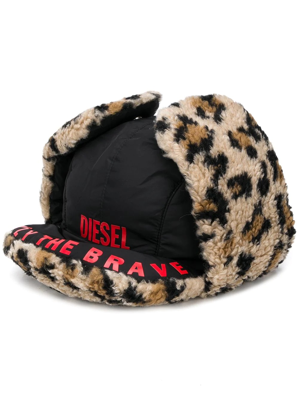 cheetah pattern faux-fur trapper hat - 1