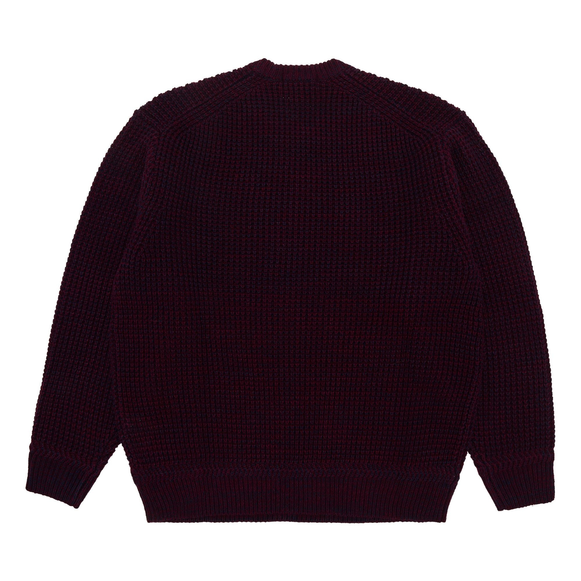Supreme Waffle Small Box Sweater 'Burgundy M�lange' - 2