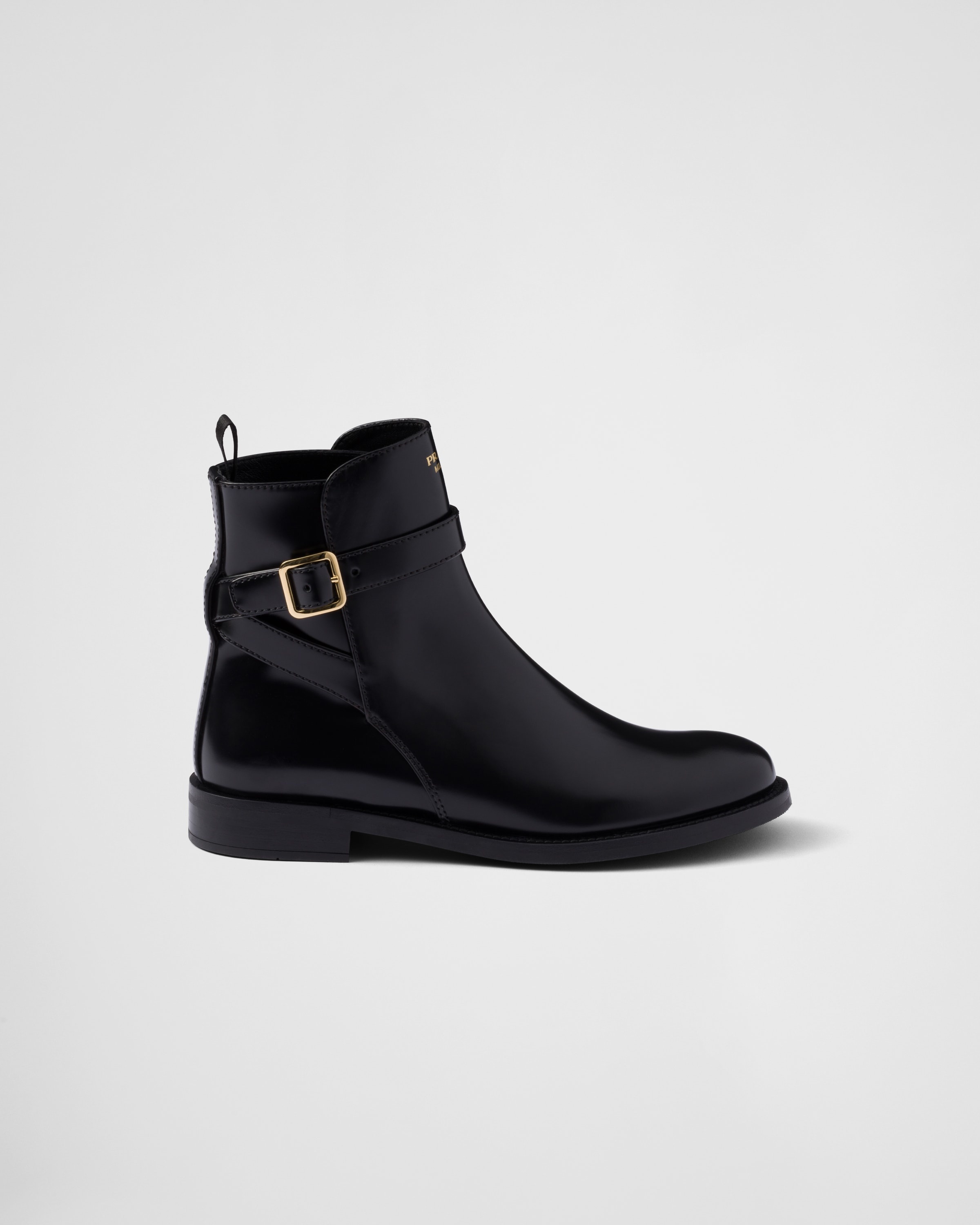 Brushed leather ankle boots with strap - 2