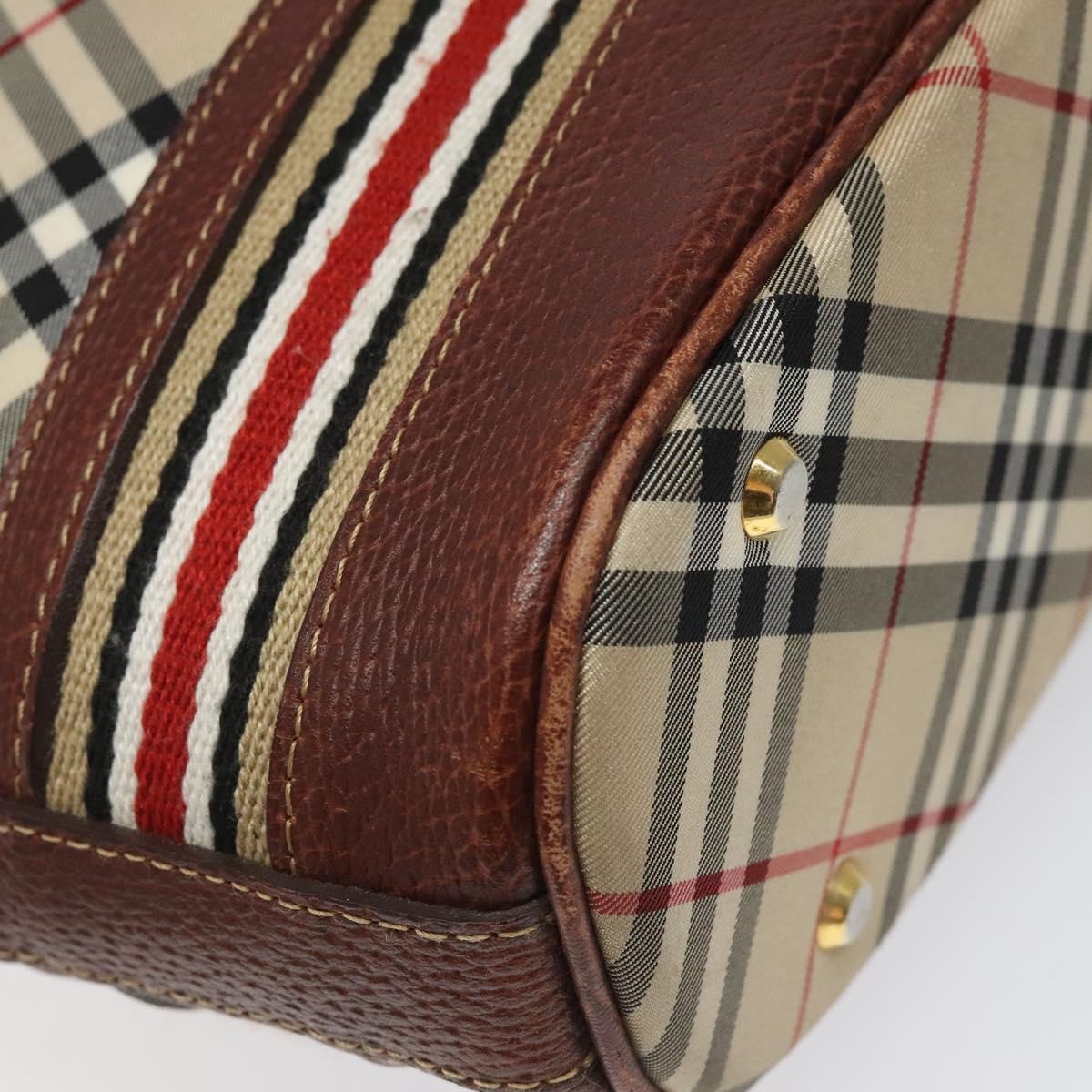 Burberry Nova Check Blue Label Shoulder Bag Nylon Leather Beige - 15
