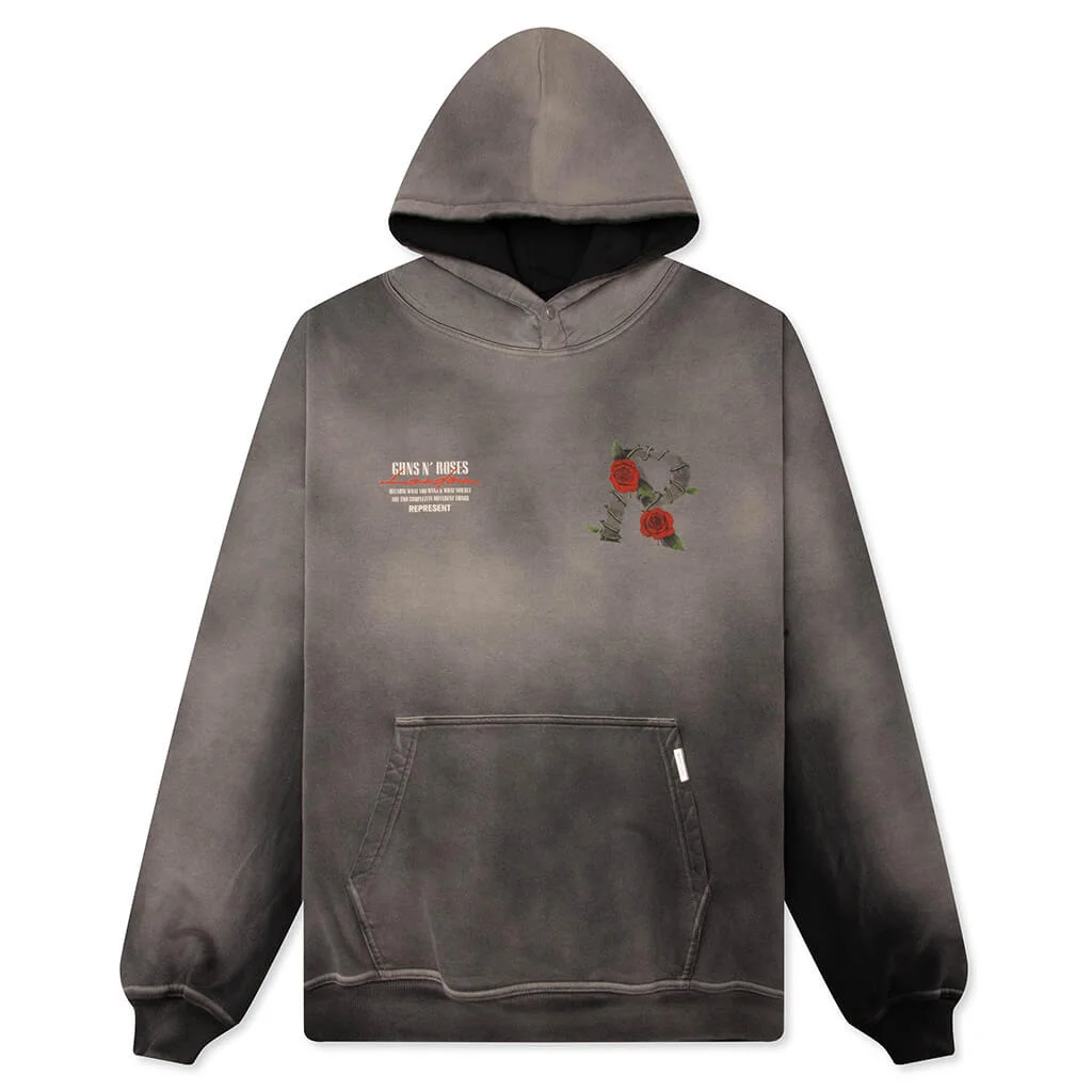 REPRESENT X GUNS N' ROSES TOUR HOODIE - STAINED BLACK - 1