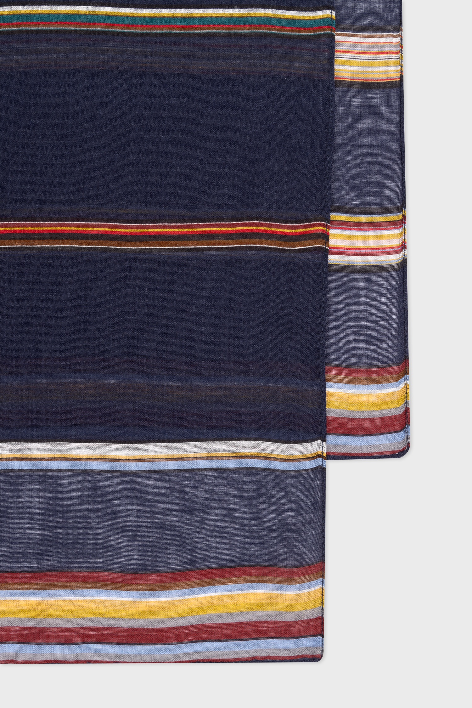 Women's Navy Broken 'Signature Stripe' Silk-Blend Scarf - 2