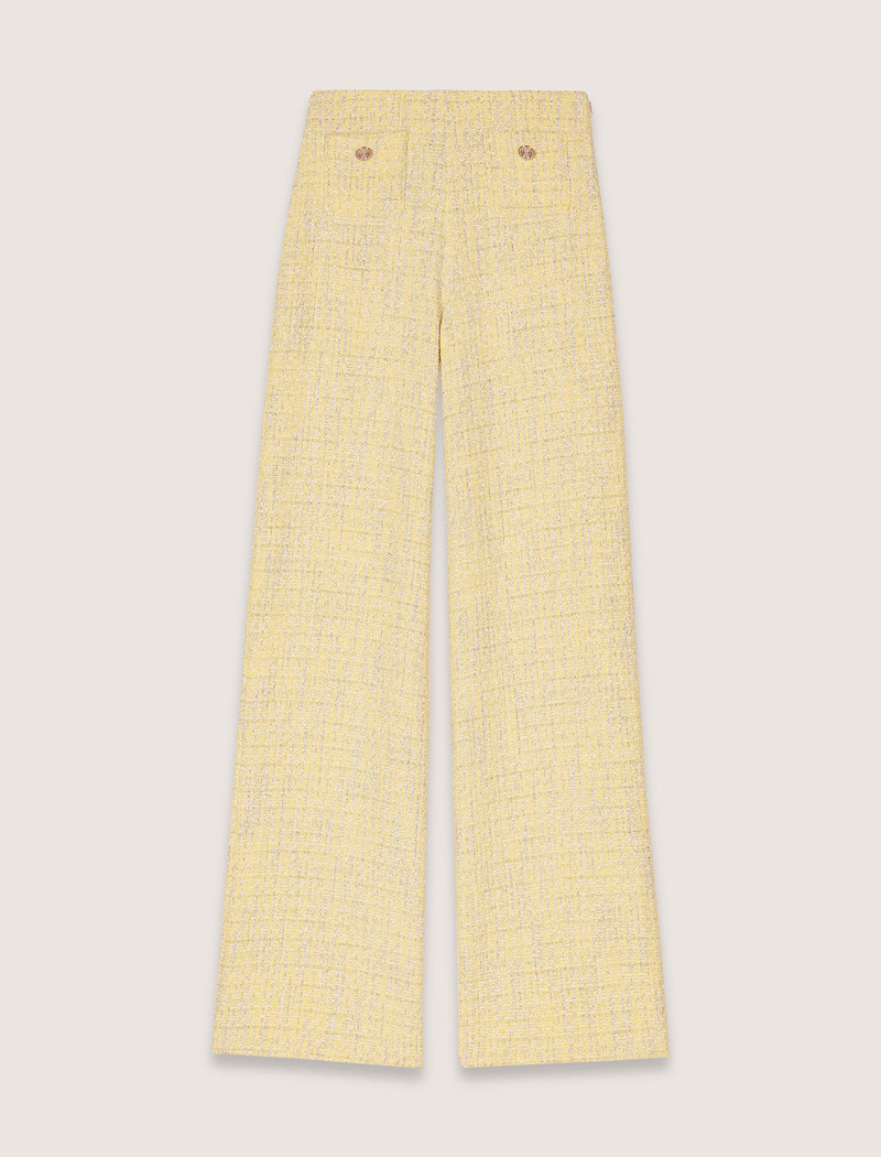 Straight-leg tweed/lurex trousers 1