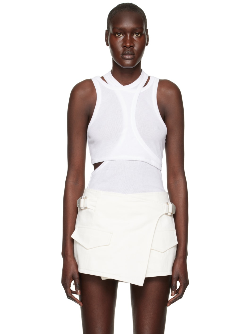 White Modular Tank Top - 1