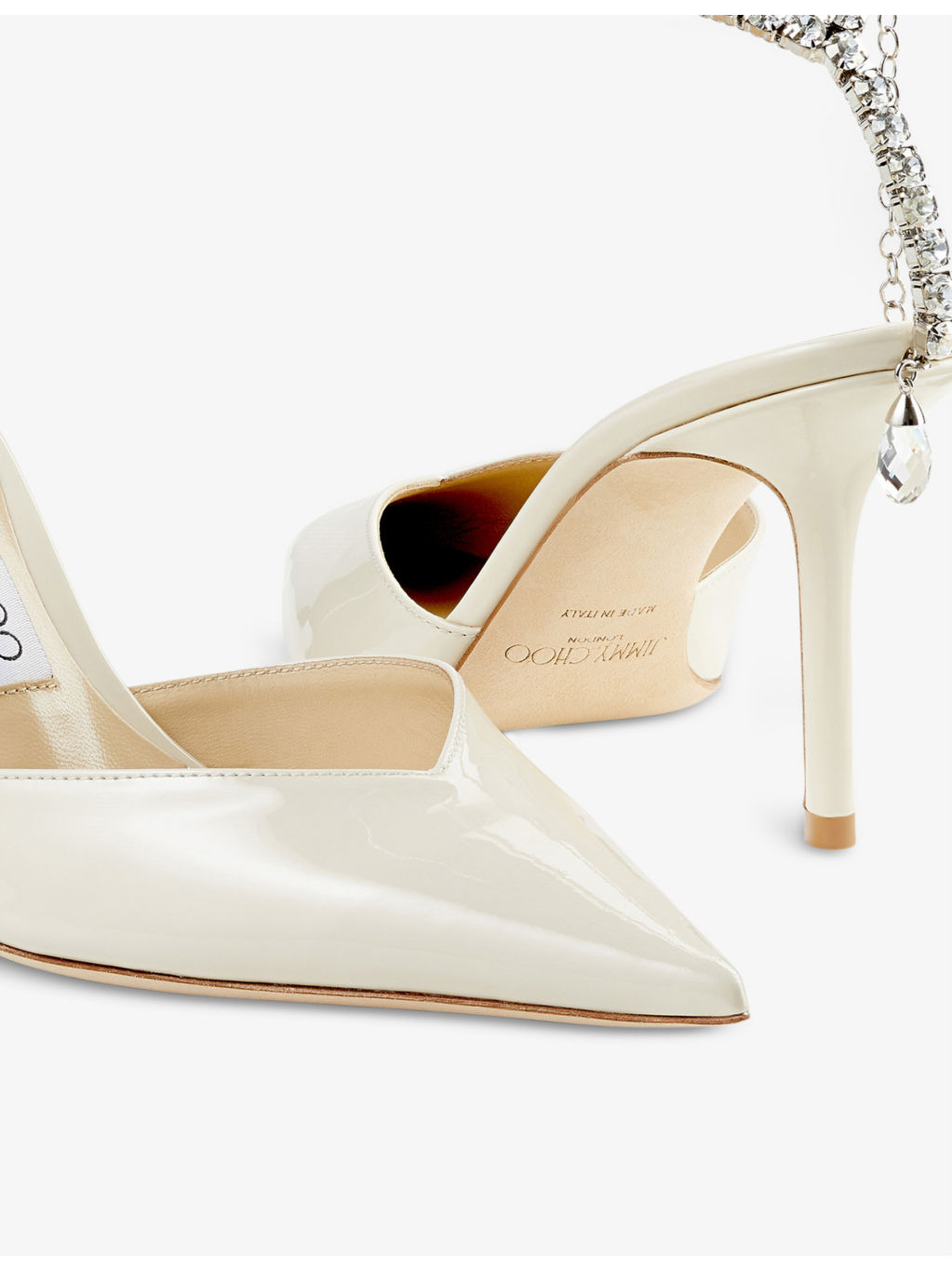 Saeda 85 crystal-embellished patent-leather courts - 5