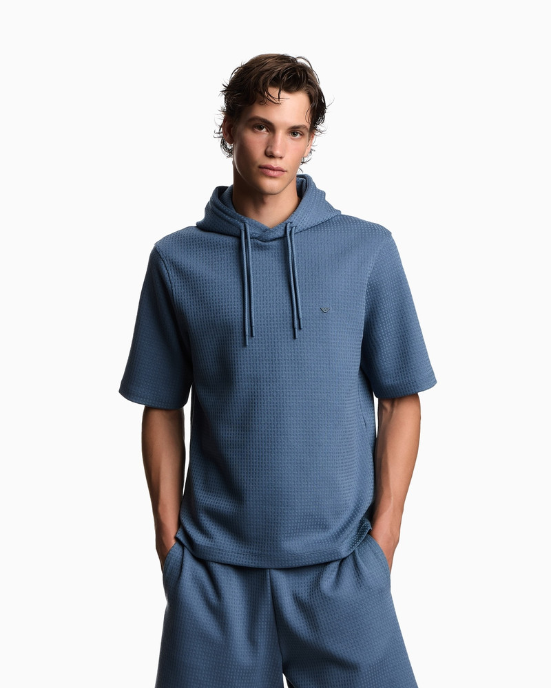 EMPORIO ARMANI ASV LYOCELL-BLEND JACQUARD JERSEY HOODED SWEATSHIRT outlook