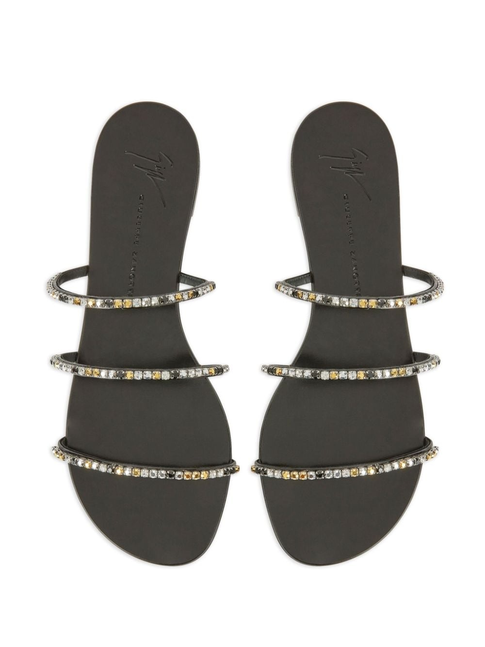 Dark Colorful embellished sandals - 4