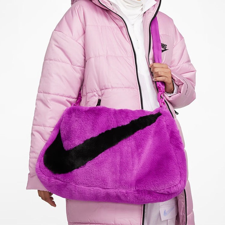 Nike NSW Faux Fur Tote Bag 'Vivid Purple Black' DQ5804-551 - 5